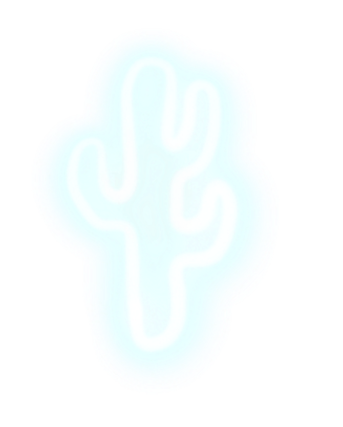 Blue neon cactus sign