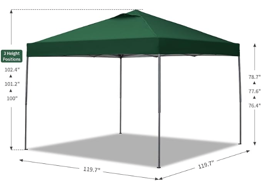 Green Pop Up Tent - 10x10 - $25
Includes carrying case