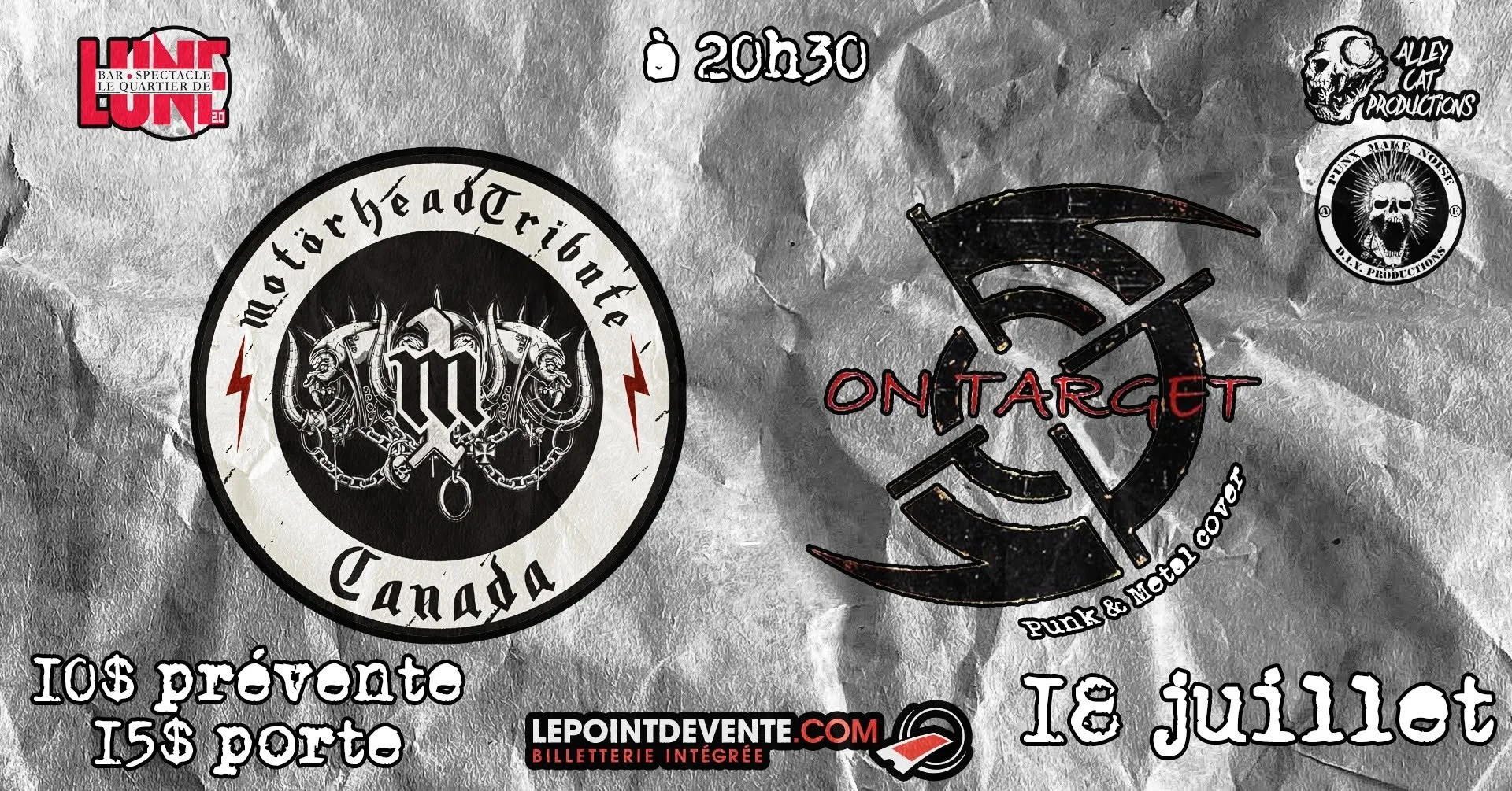 M1: Motorhead Tribute Canada // On Target Live au Quartier de Lune