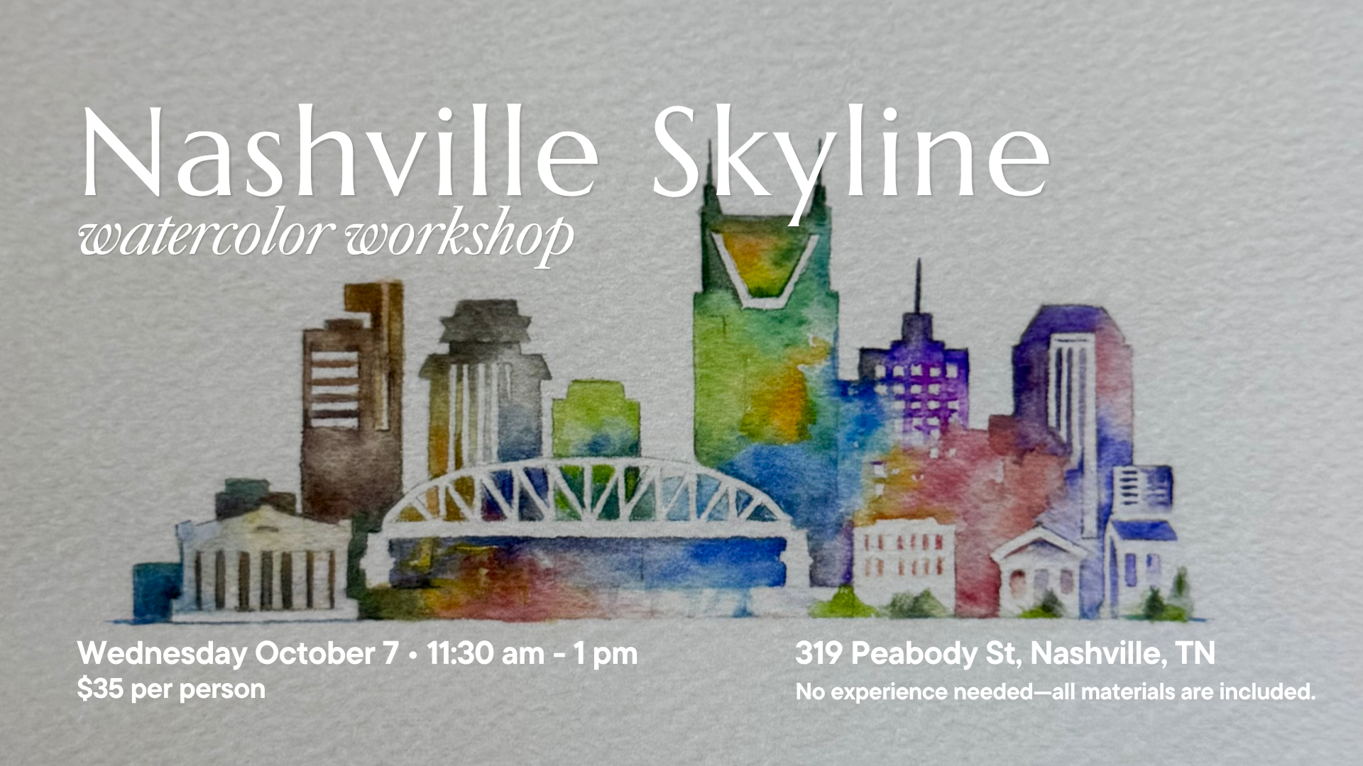 Nashville Skyline Watercolor Workshop