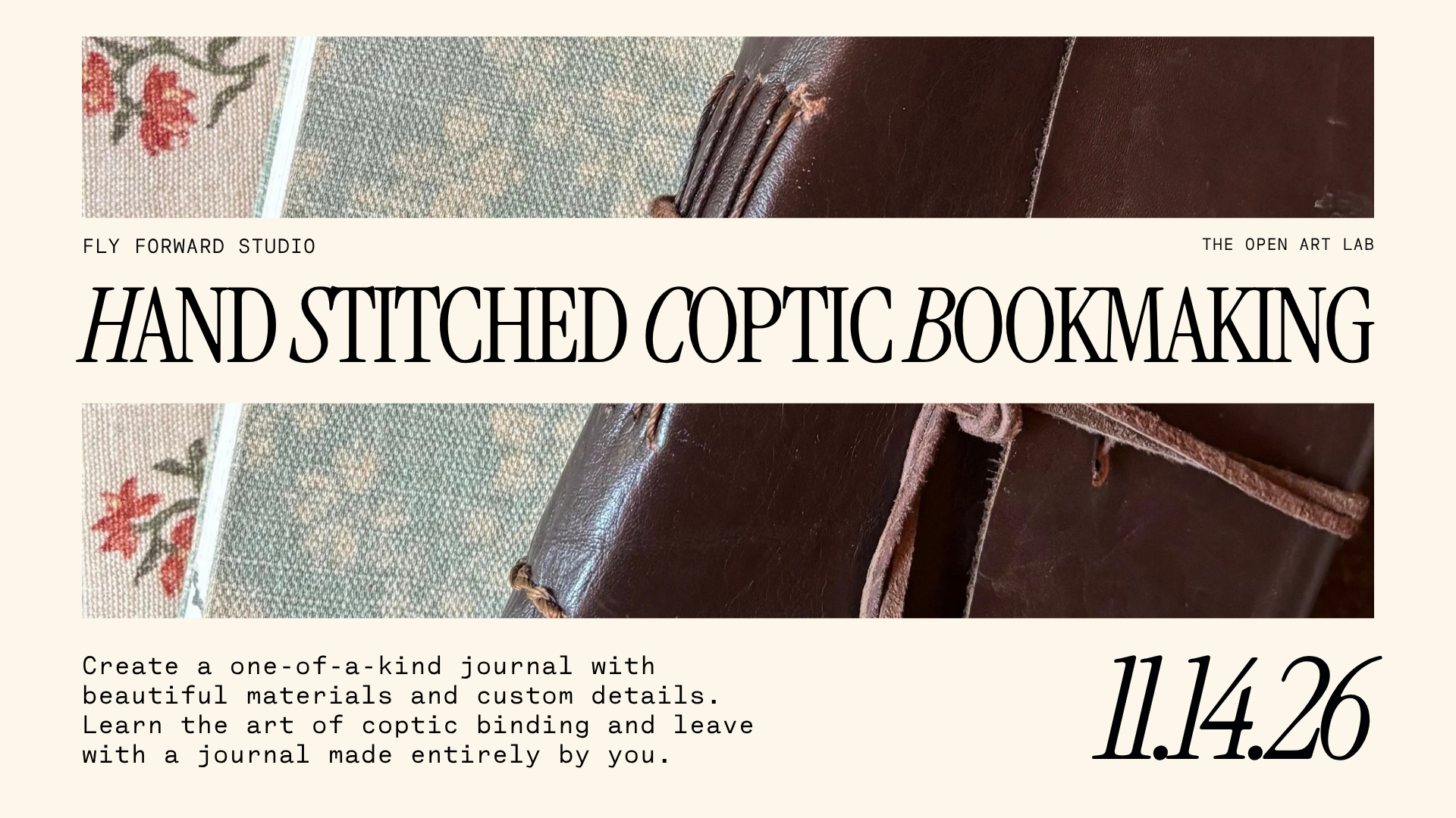 Hand Stitched Coptic Bookmaking by Fly Forward Studio