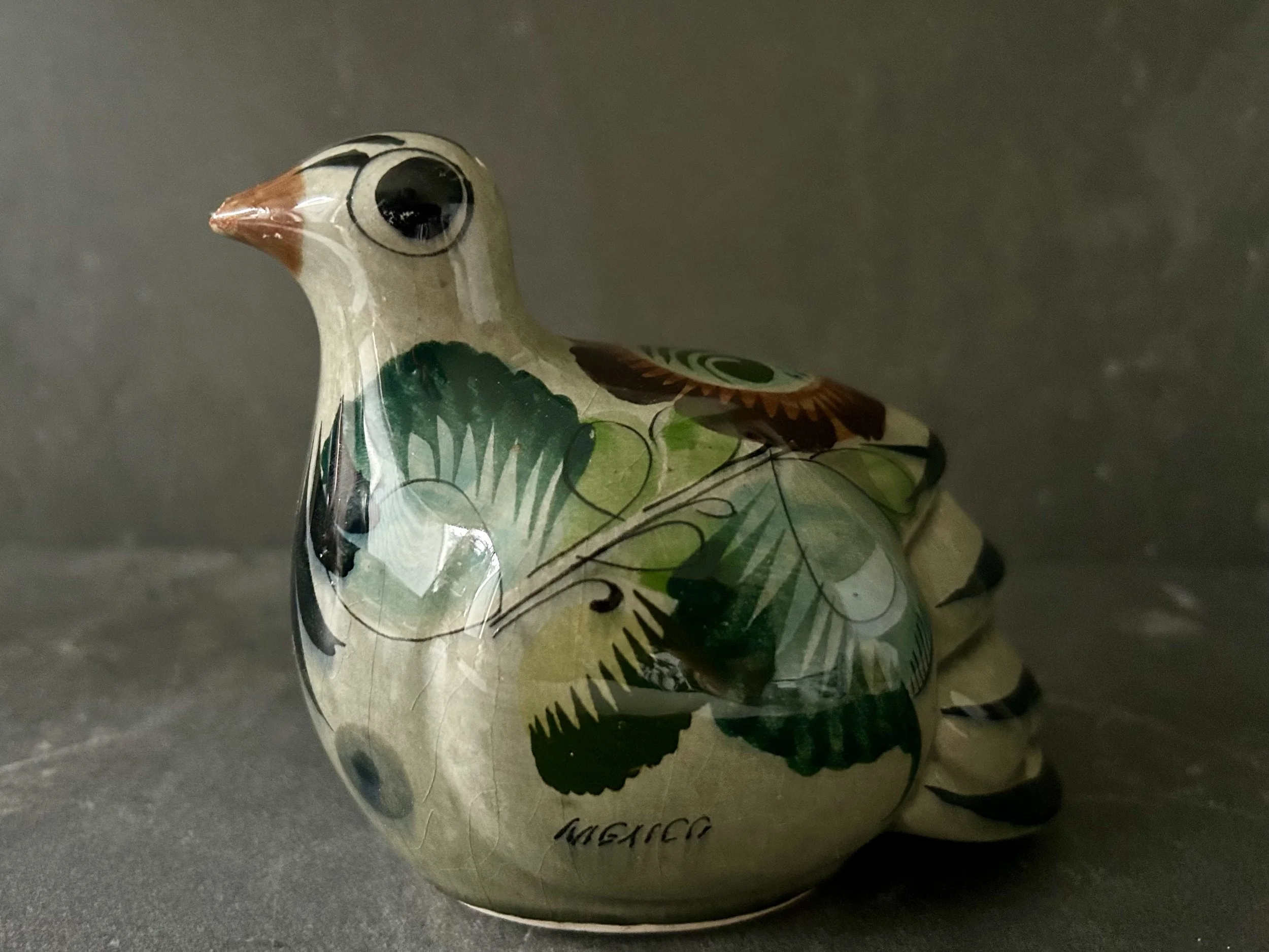 Vintage Tonala Folk Art Ceramic Bird