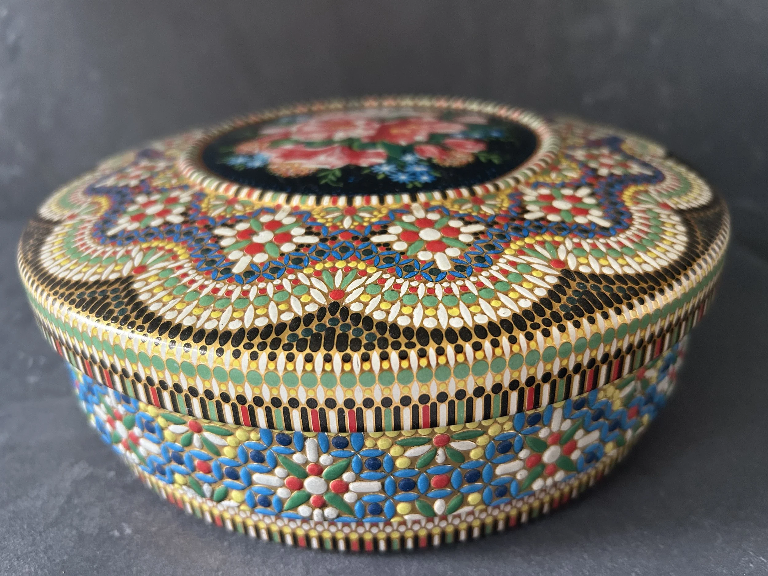 Vintage Painted Biscuit Tin from Holland