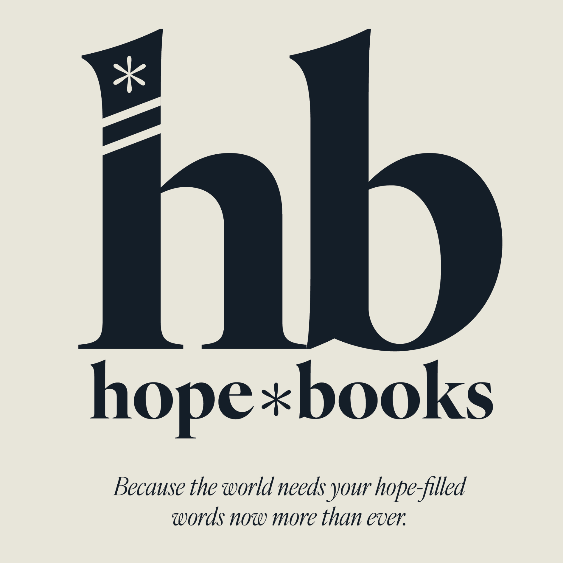 hb logo with asteric in the h and hope*books under