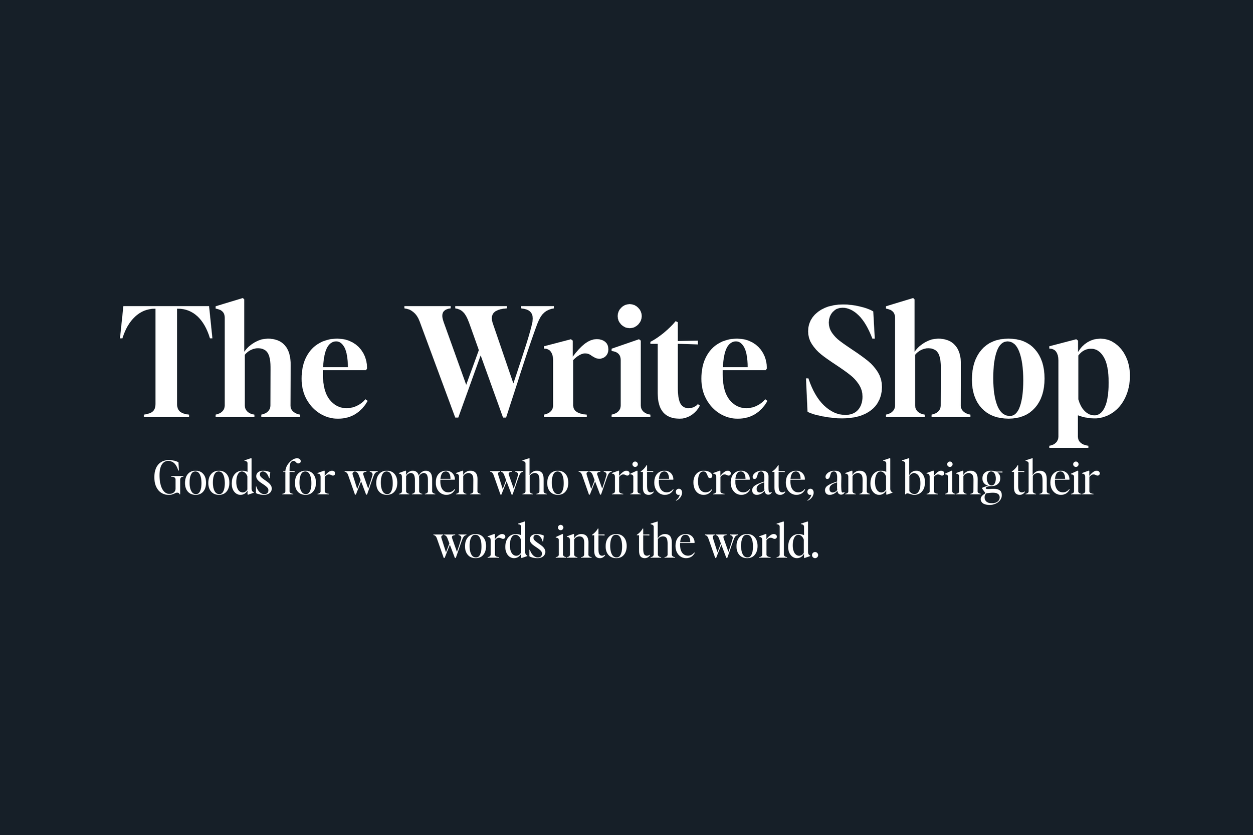black rectangle with the words The Write Shop