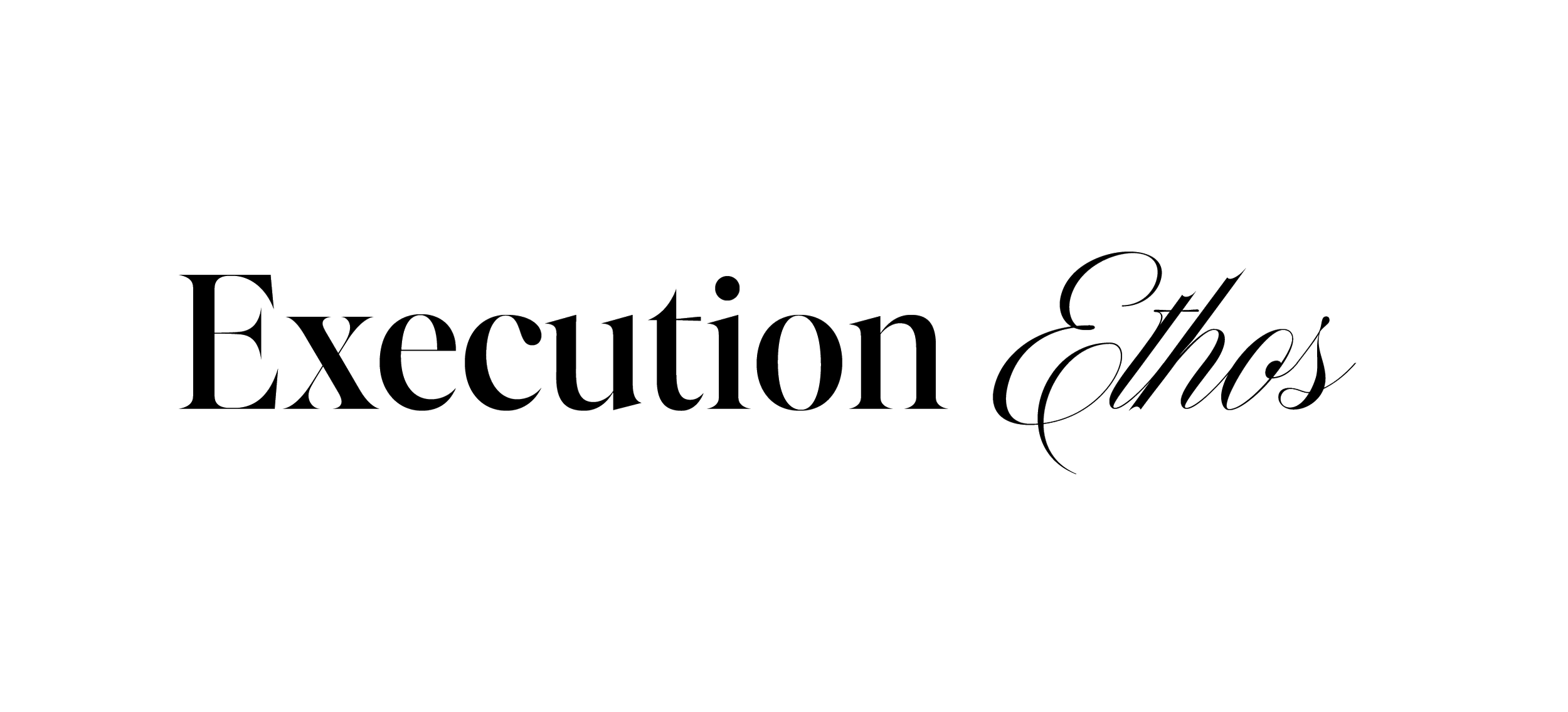 Stylized text reading 'Execution Ethos' with an elegant, cursive font.