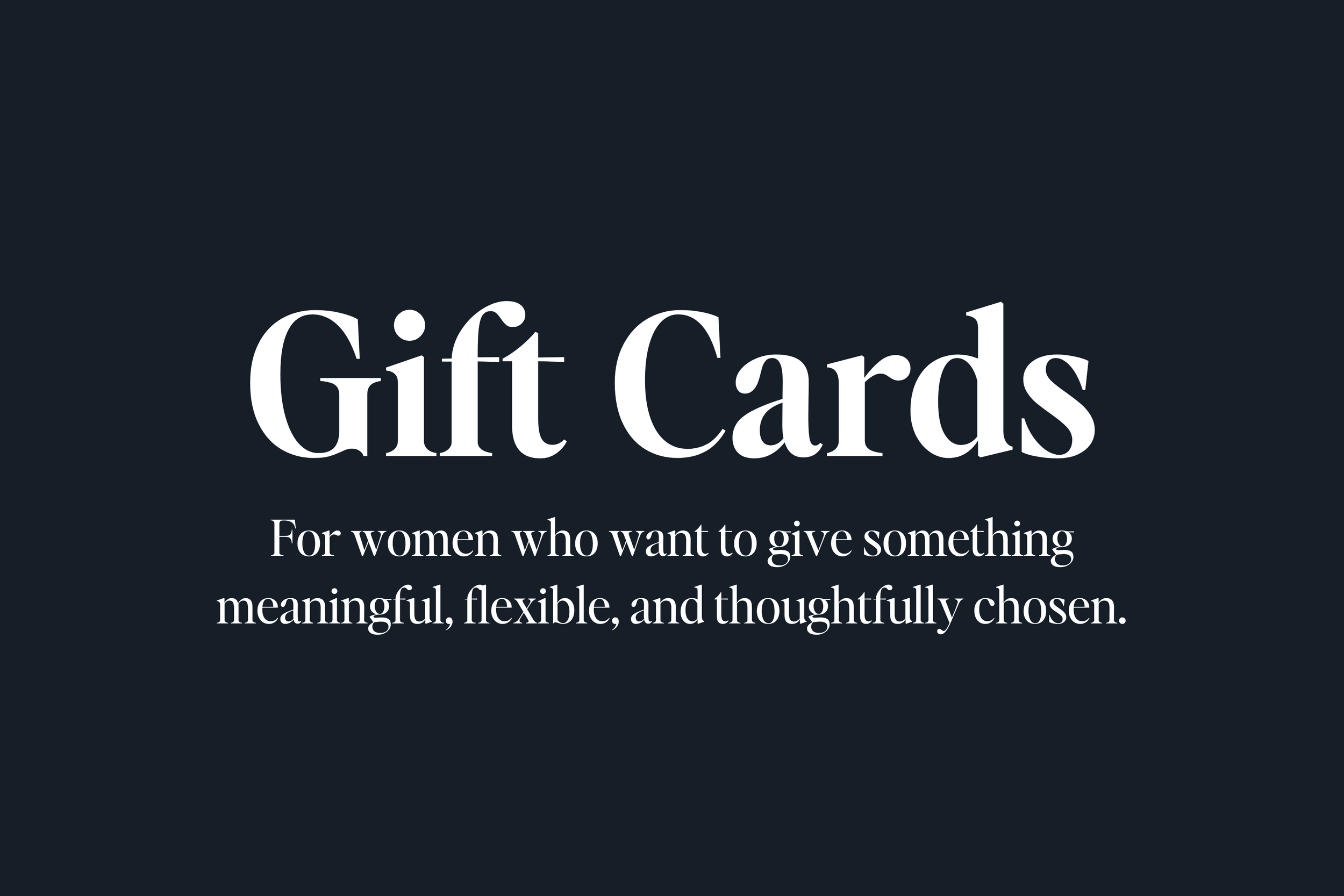 black rectangle with the words Gift Cards