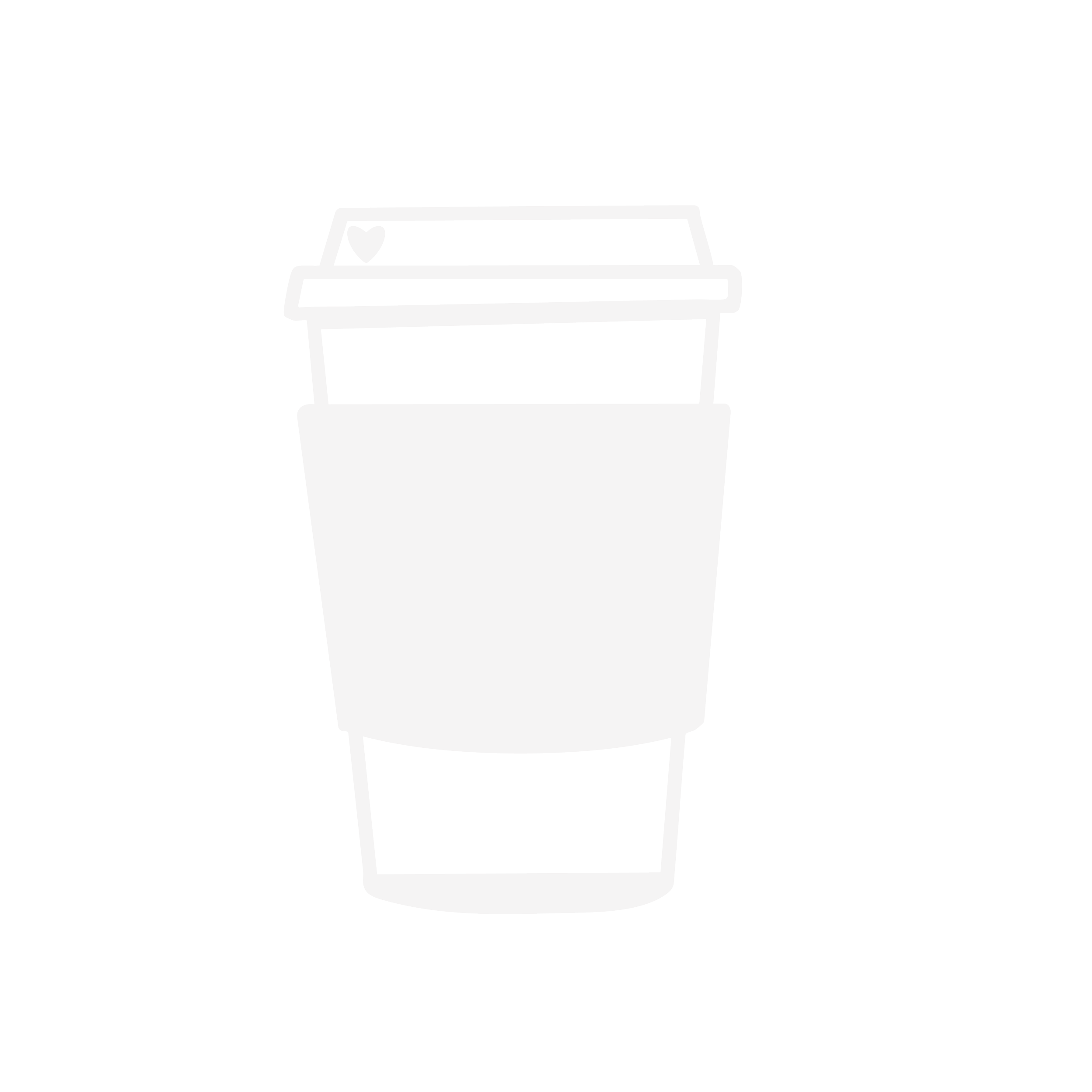 Off white hand drawn coffee cup with a heart on the lid