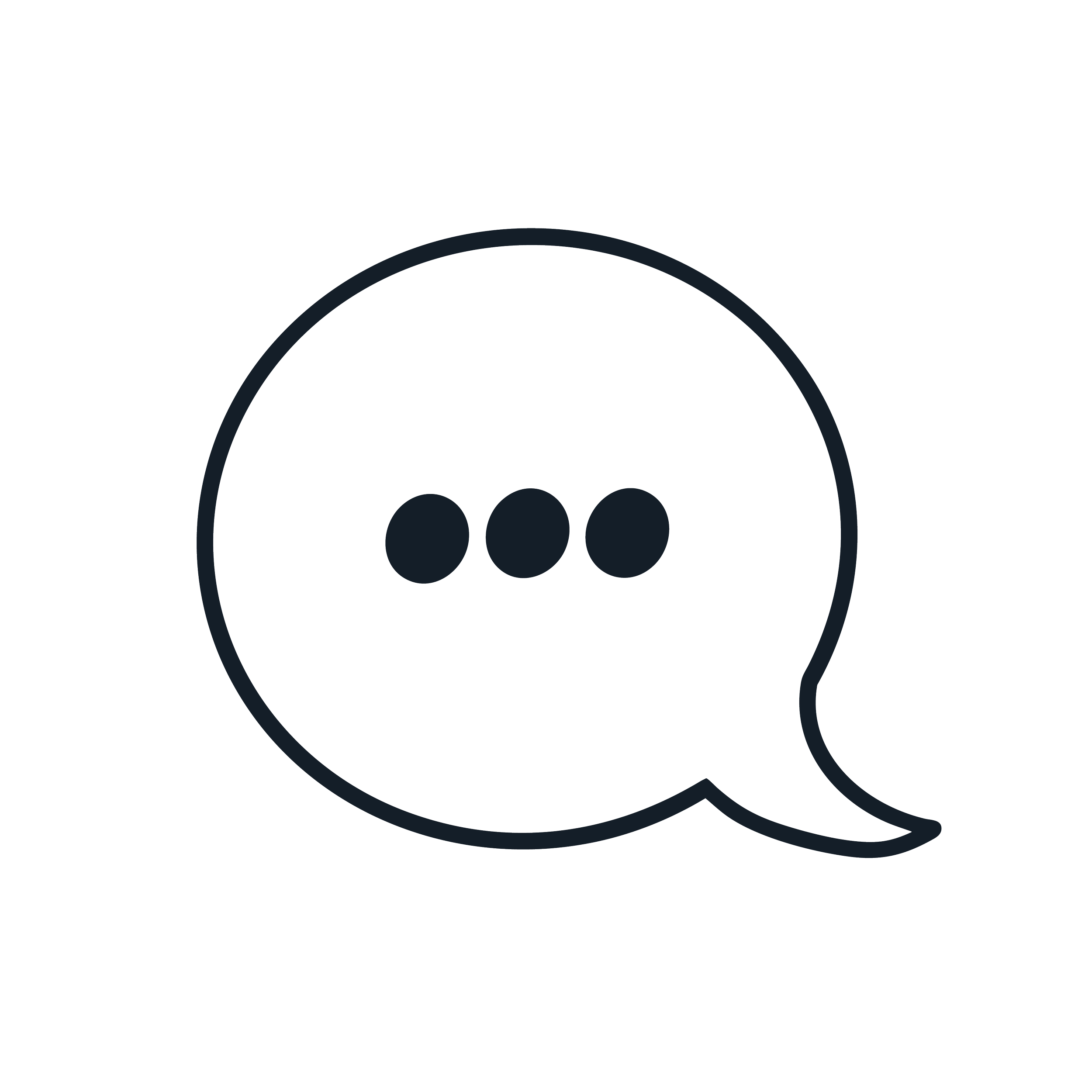 round conversation bubble with three dots