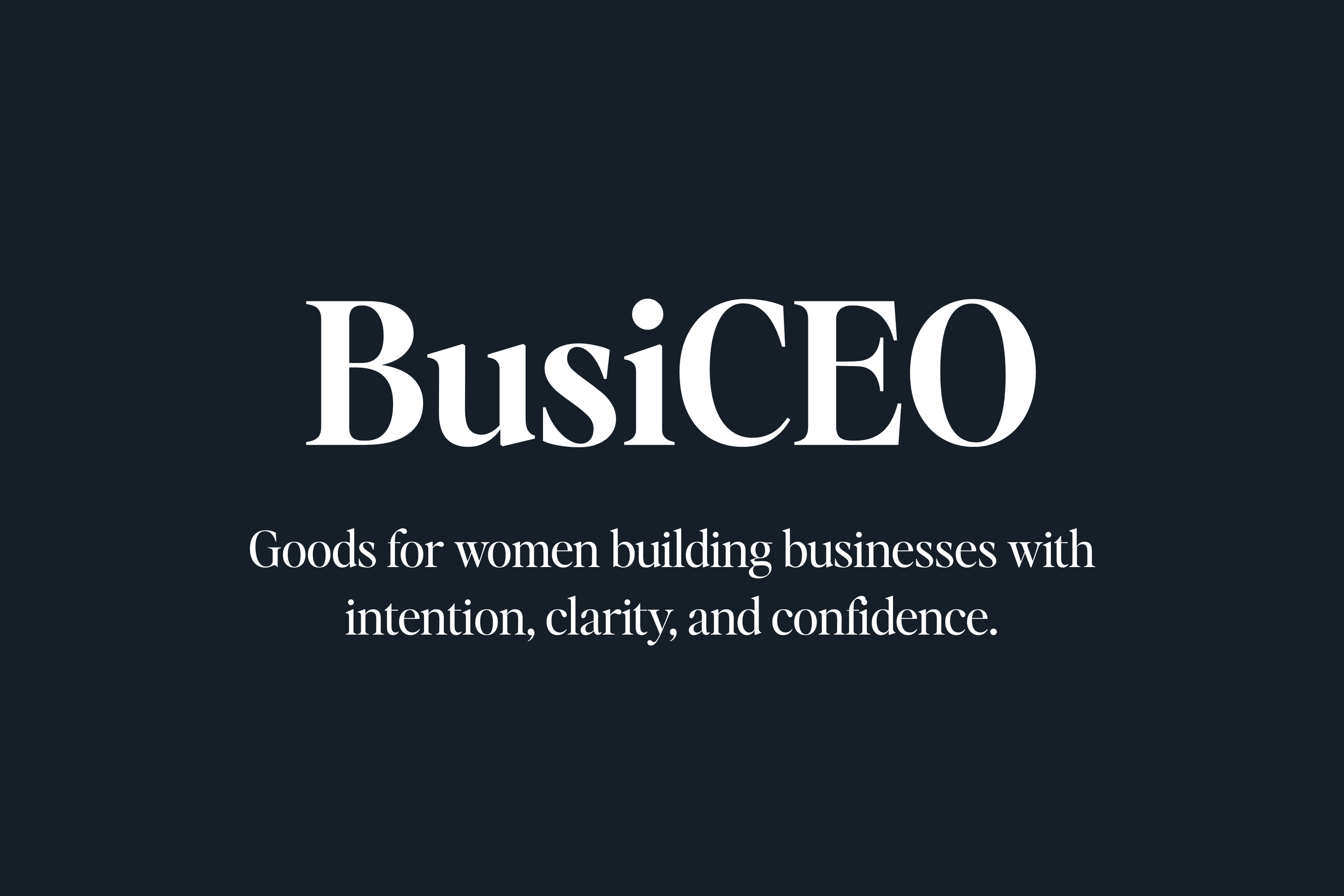 black rectangle with the words BusiCEO