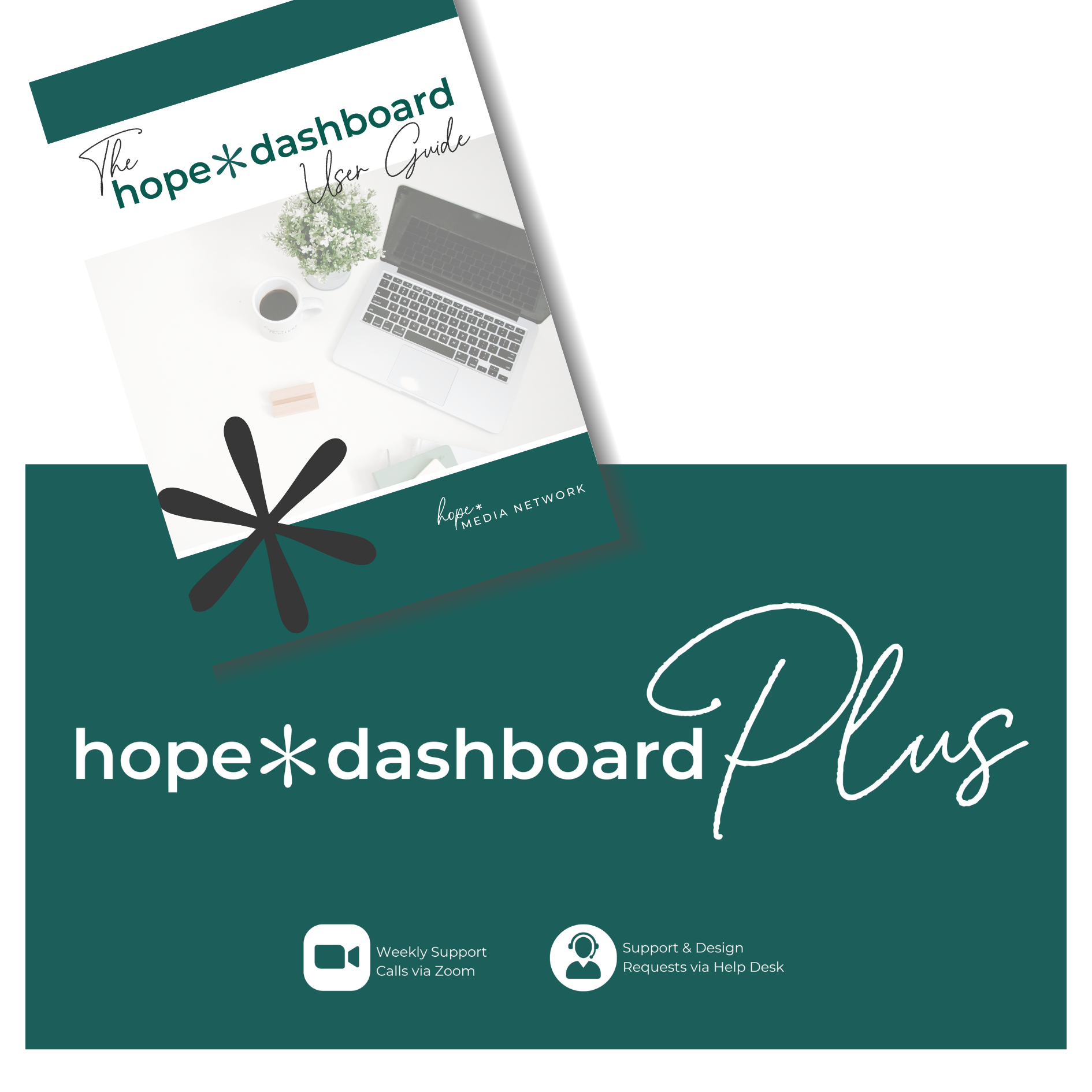 mockup of the hope*dashboard website