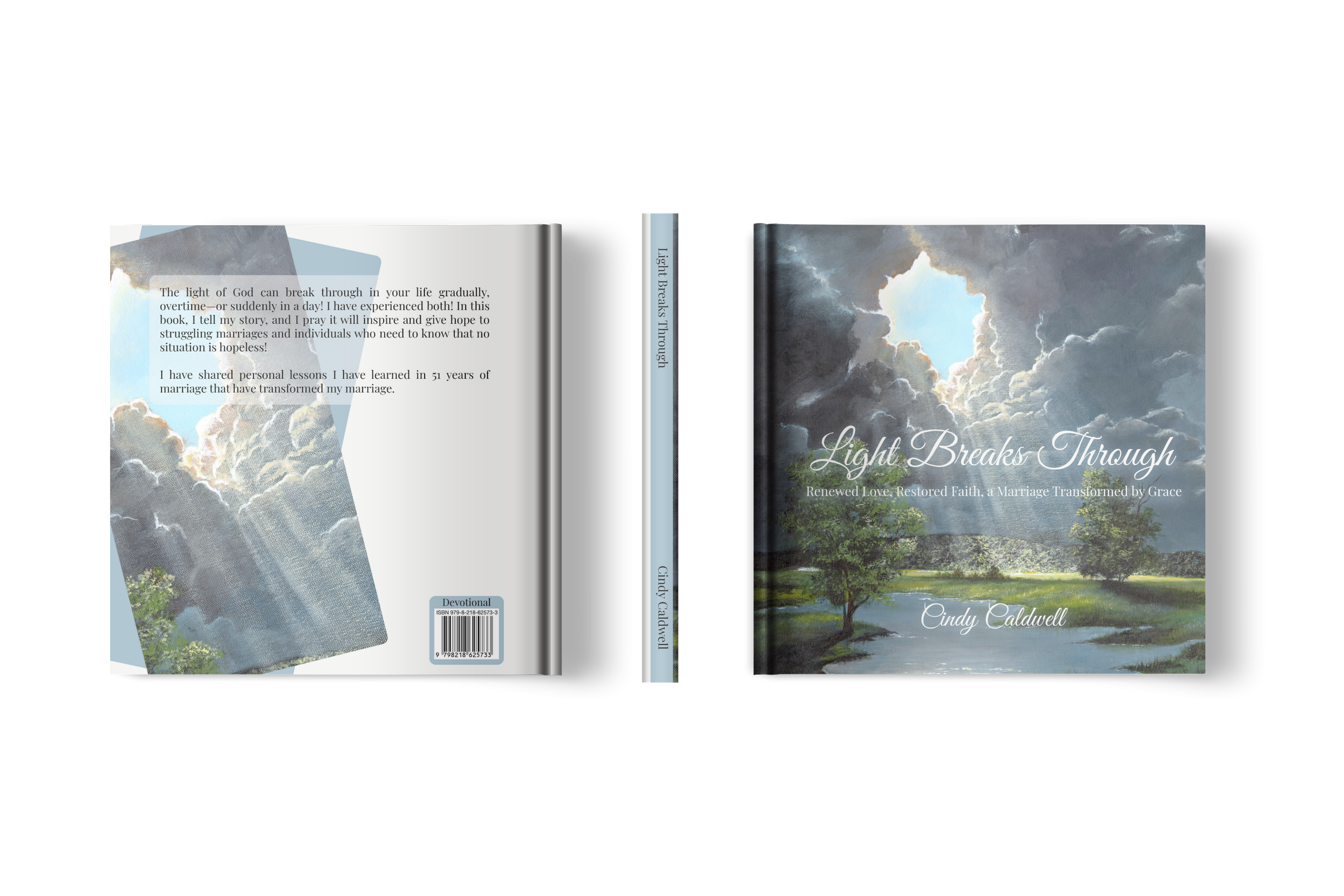 Book cover mockup of light breaks through
