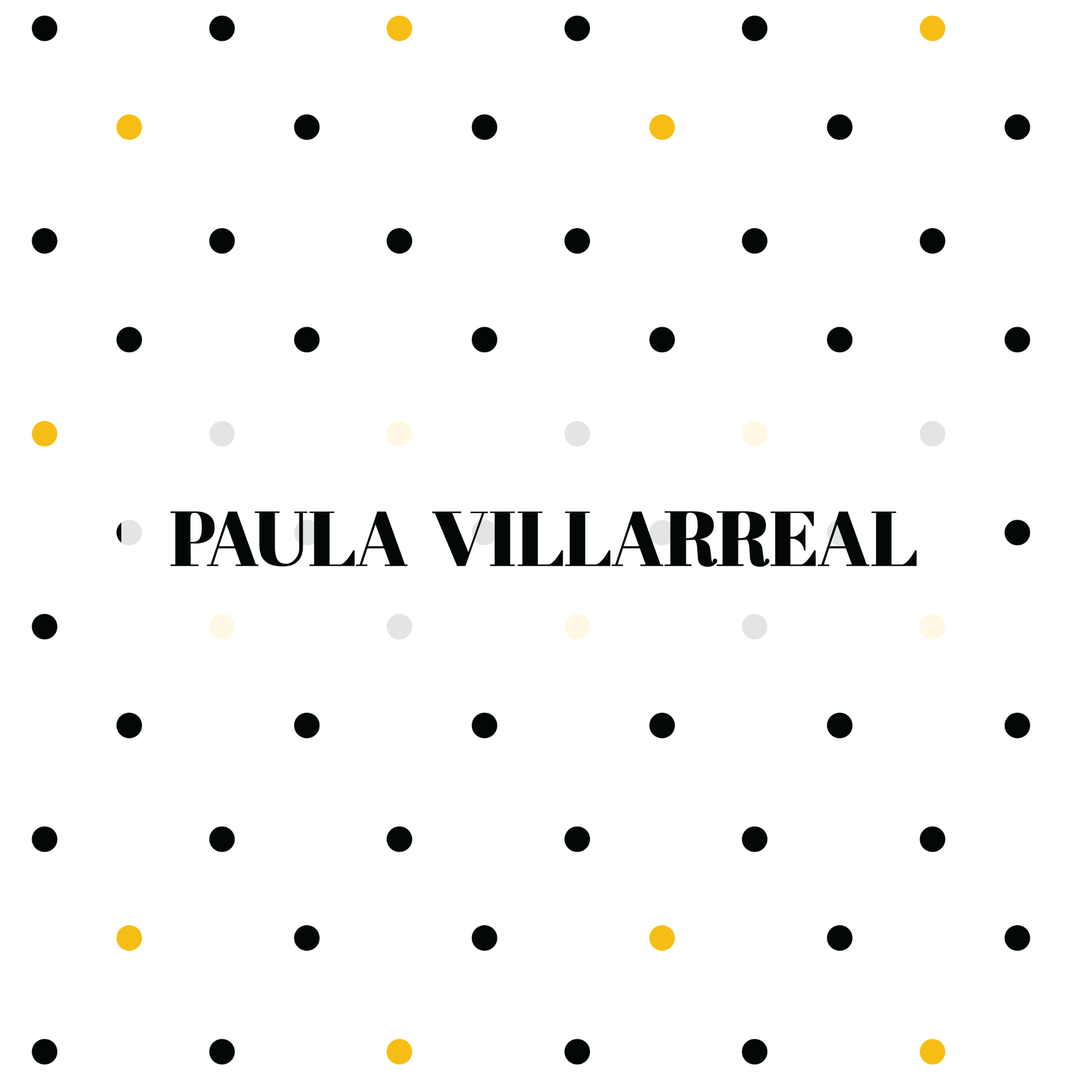 black and yellow polka dots with Paula Villarreal on top