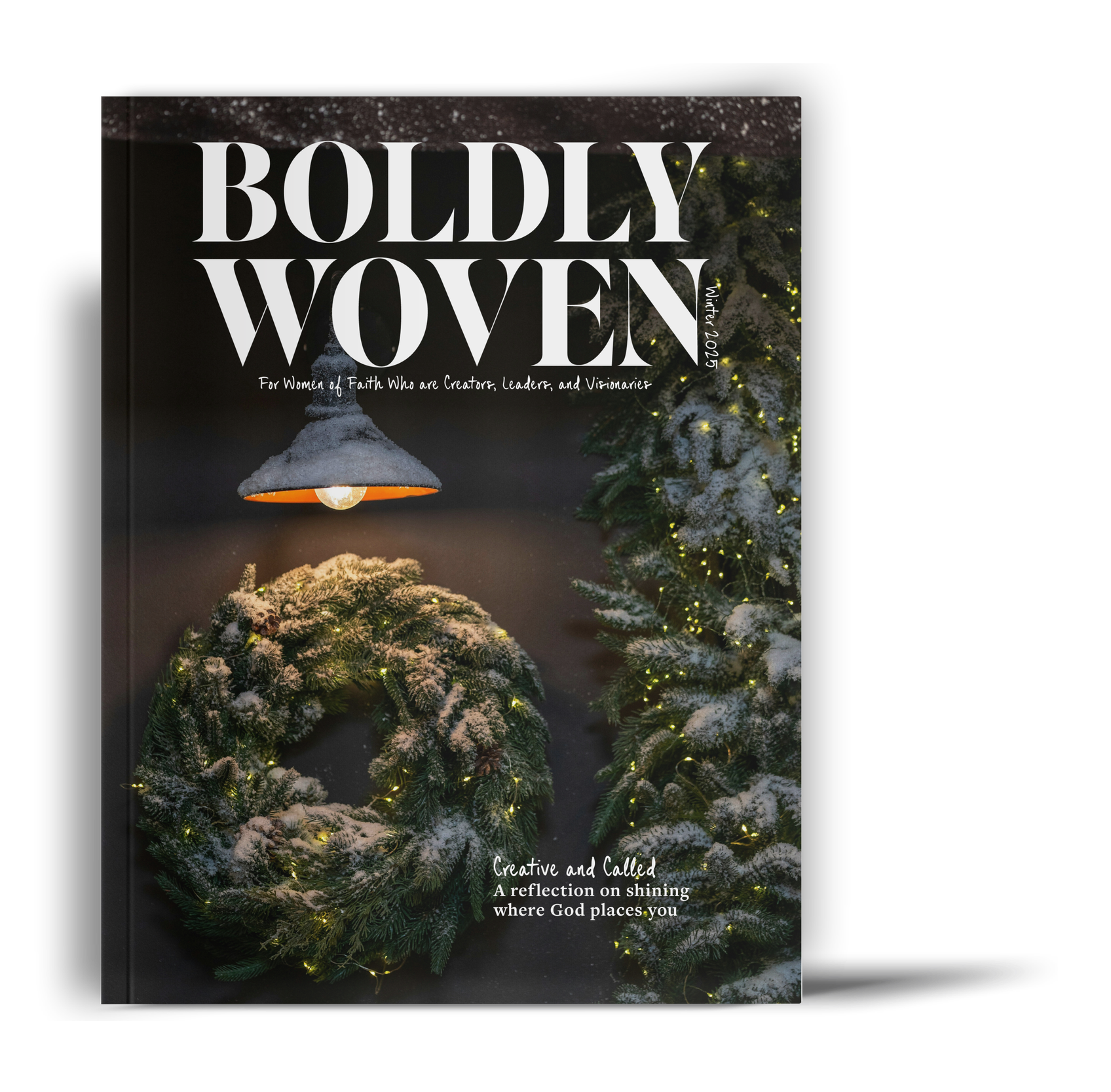 Mockup of the Boldly Woven Magazine