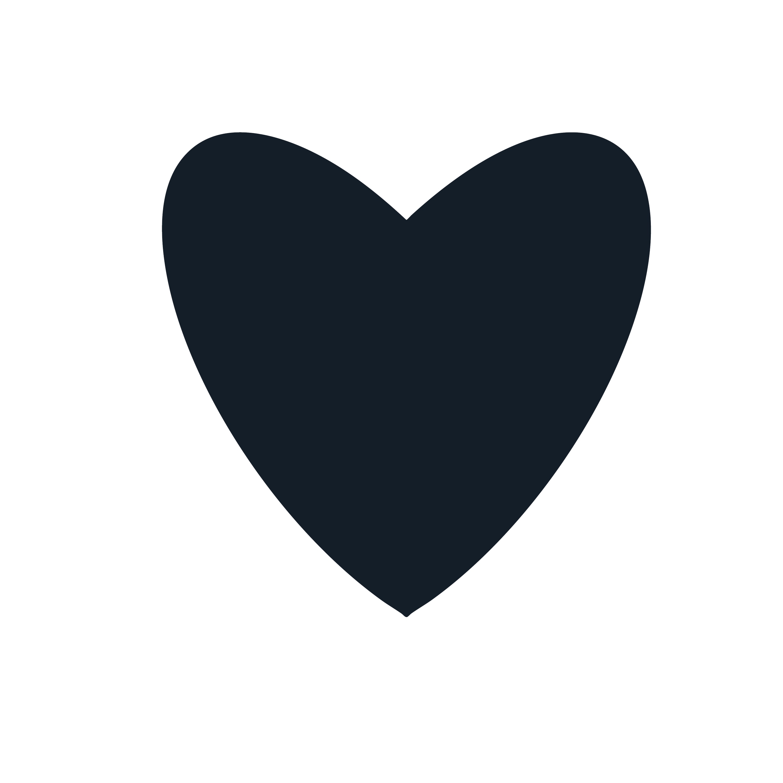Solid black heart icon on a white background.