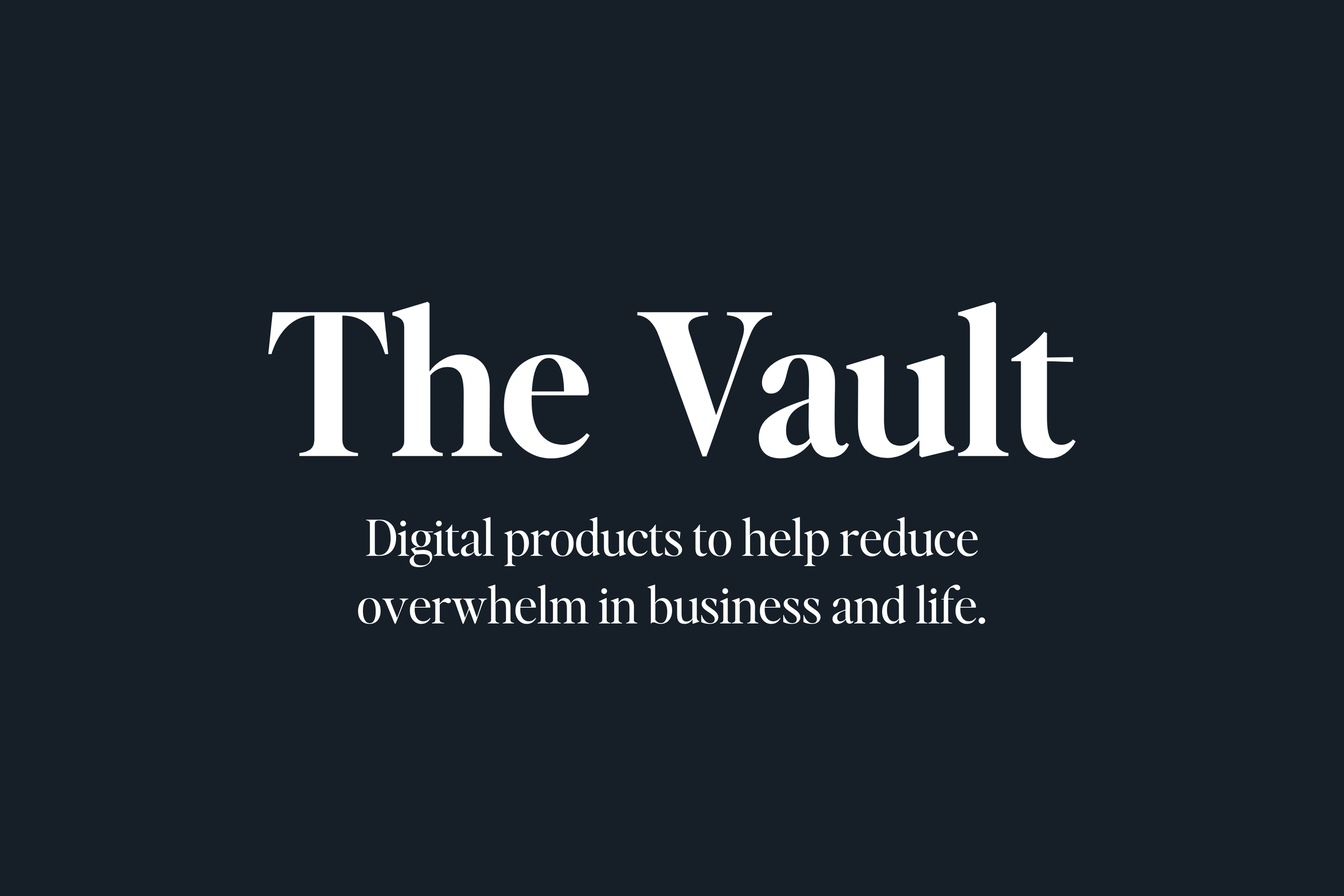 black rectangle with the words The Vault