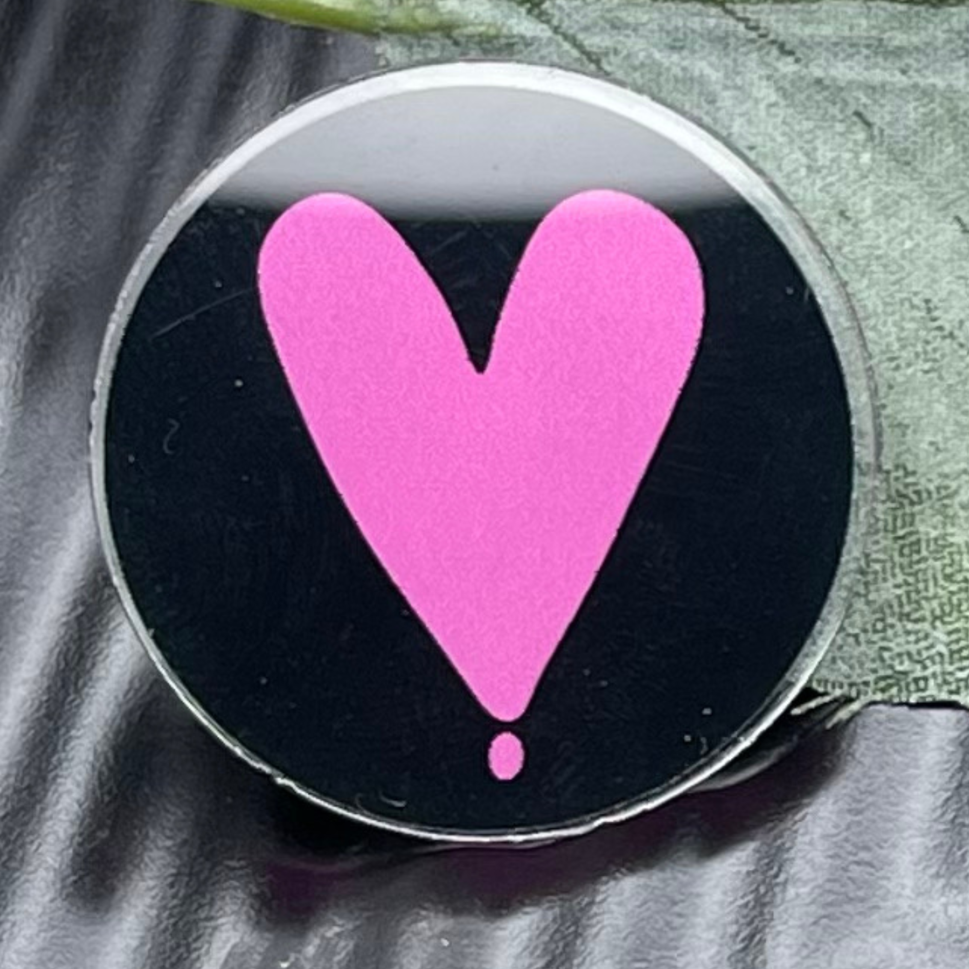 heart acrylic lapel pin