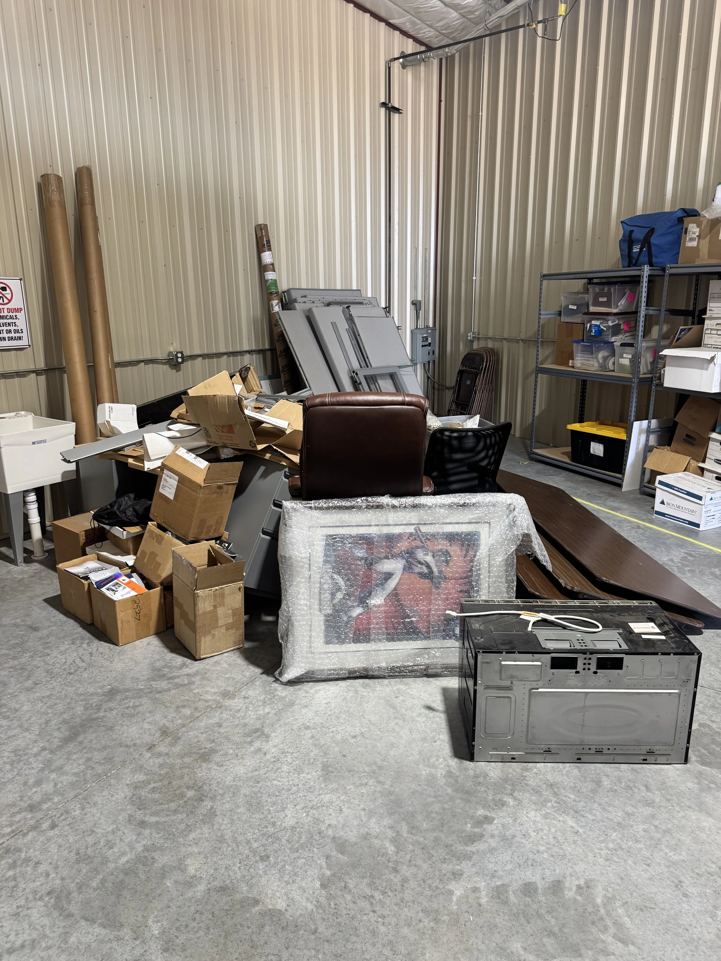 Before photo of commercial storage unit cleanout in Eaton, Colorado prior to property cleanout and junk removal service.