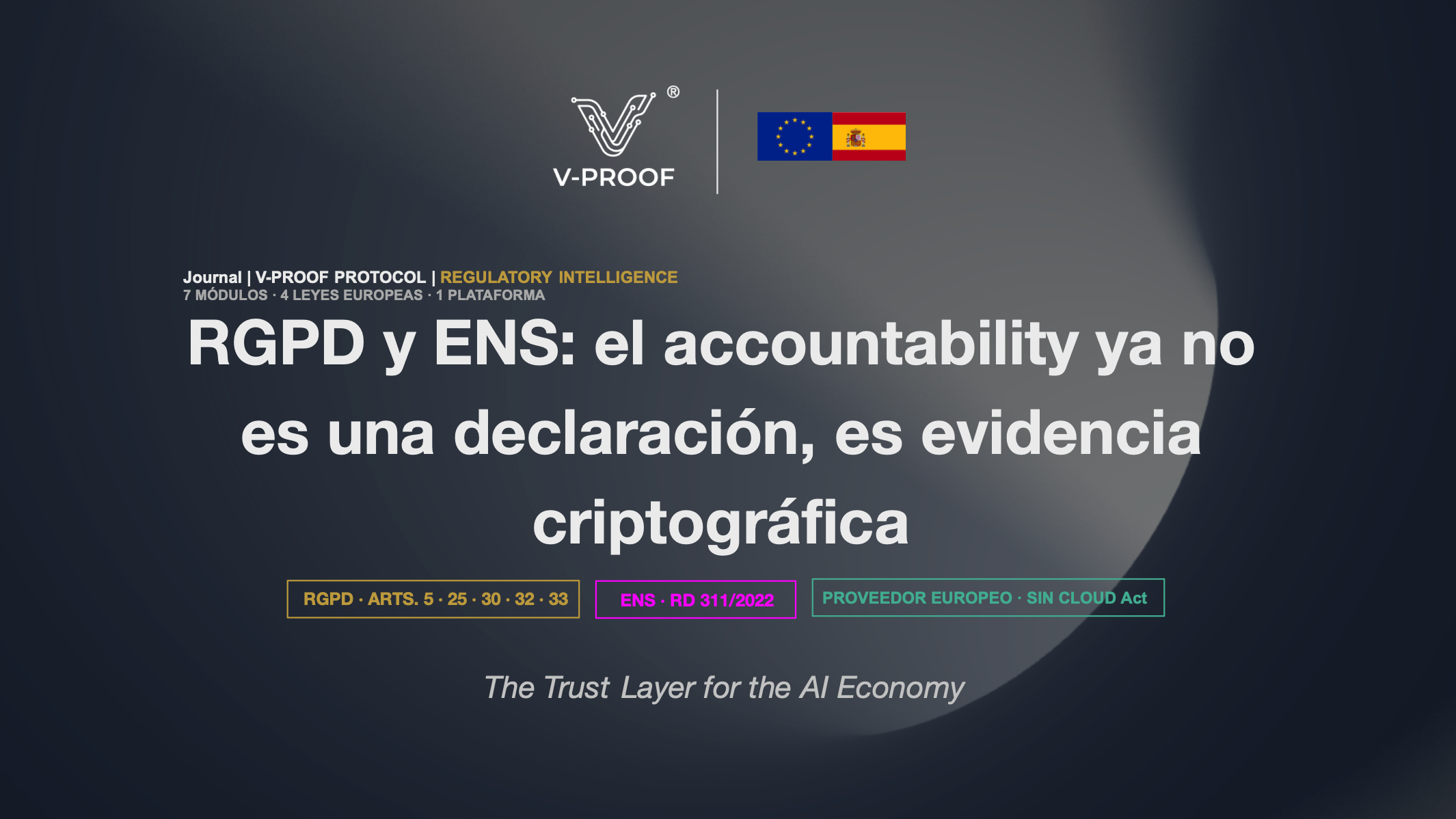 RGPD y ENS en la era de la IA: cómo demostrar accountability con evidencia criptográfica V-PROOF