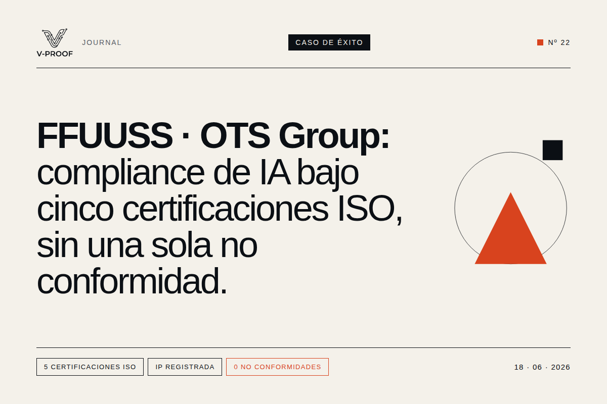 FFUUSS · OTS GROUP: Compliance de IA bajo cinco certificaciones ISO simultáneas, sin una sola no conformidad