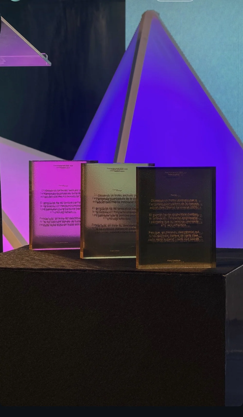 Los trofeos de la 10ª edición de los Premis Innovacat.