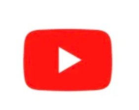 Red YouTube logo with white play button