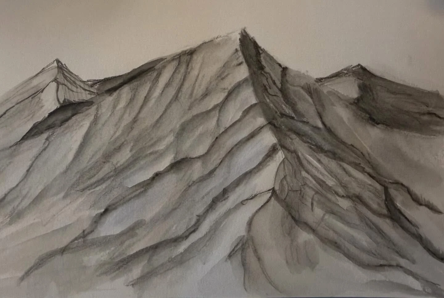 Mountain practice #watercolours #watercolormountains #watercolorgraphite