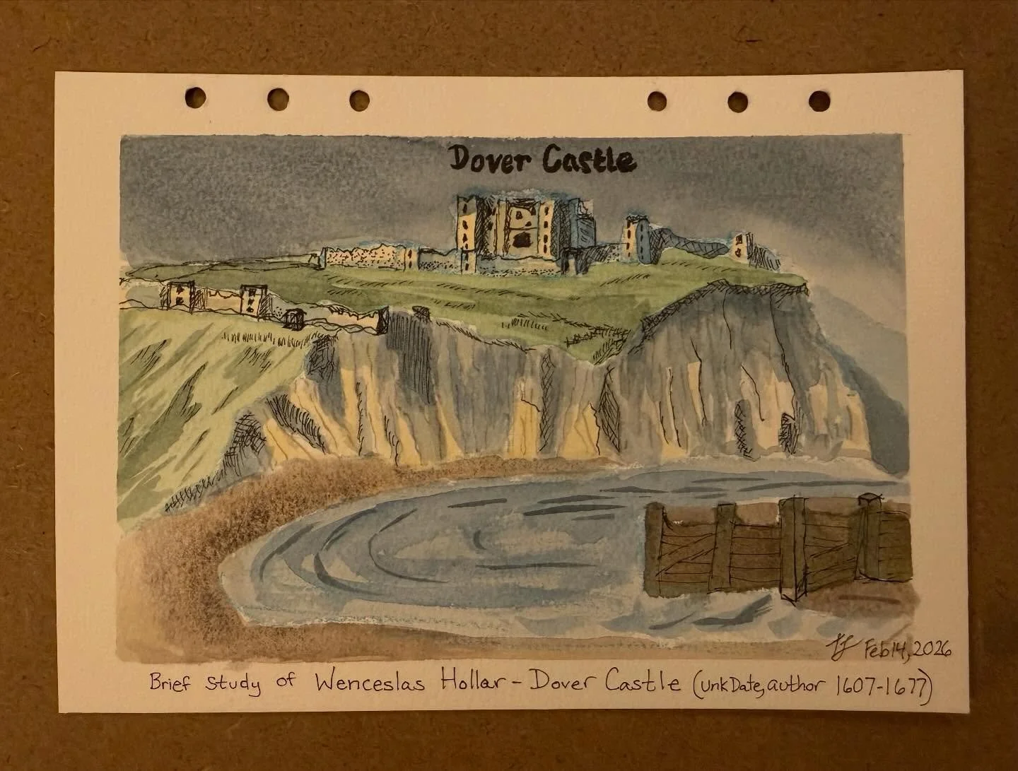 Quick trial #dover #dovercastle #whitecliffsofdover #watercolor #watercolours