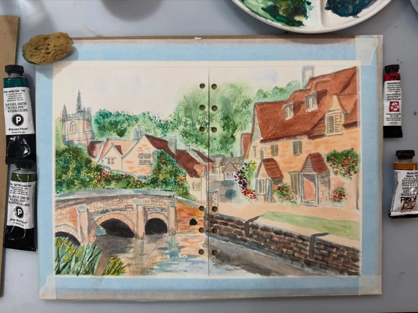 Verge and reflection 
#cotswold #watercolourpainting #watercolor #watercolorcotswolds