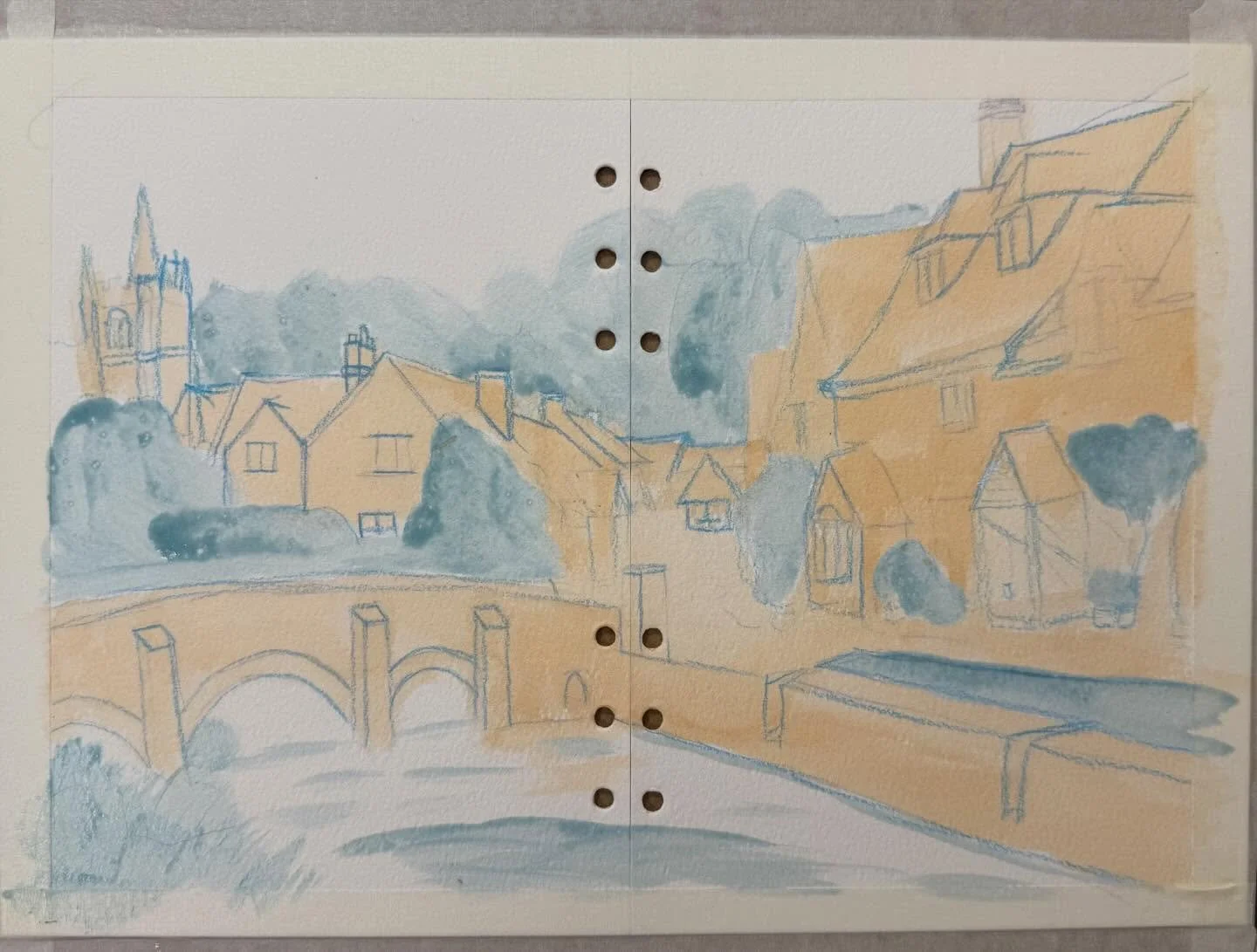 #cotswolds anyone? #combe #castlecombe #watercolour