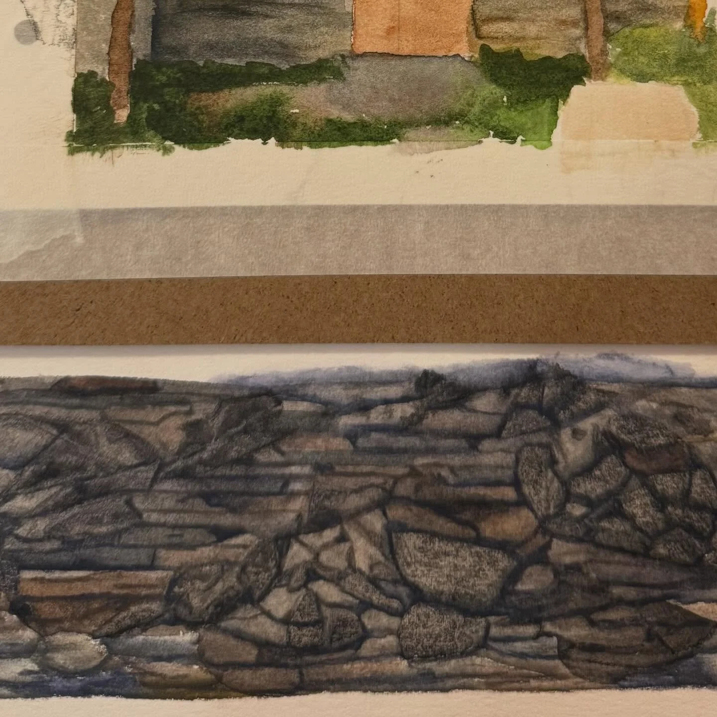 Practicing stones last night and the result was amazing #watercolorart #cevennes #watercolorstones #c&eacute;vennes