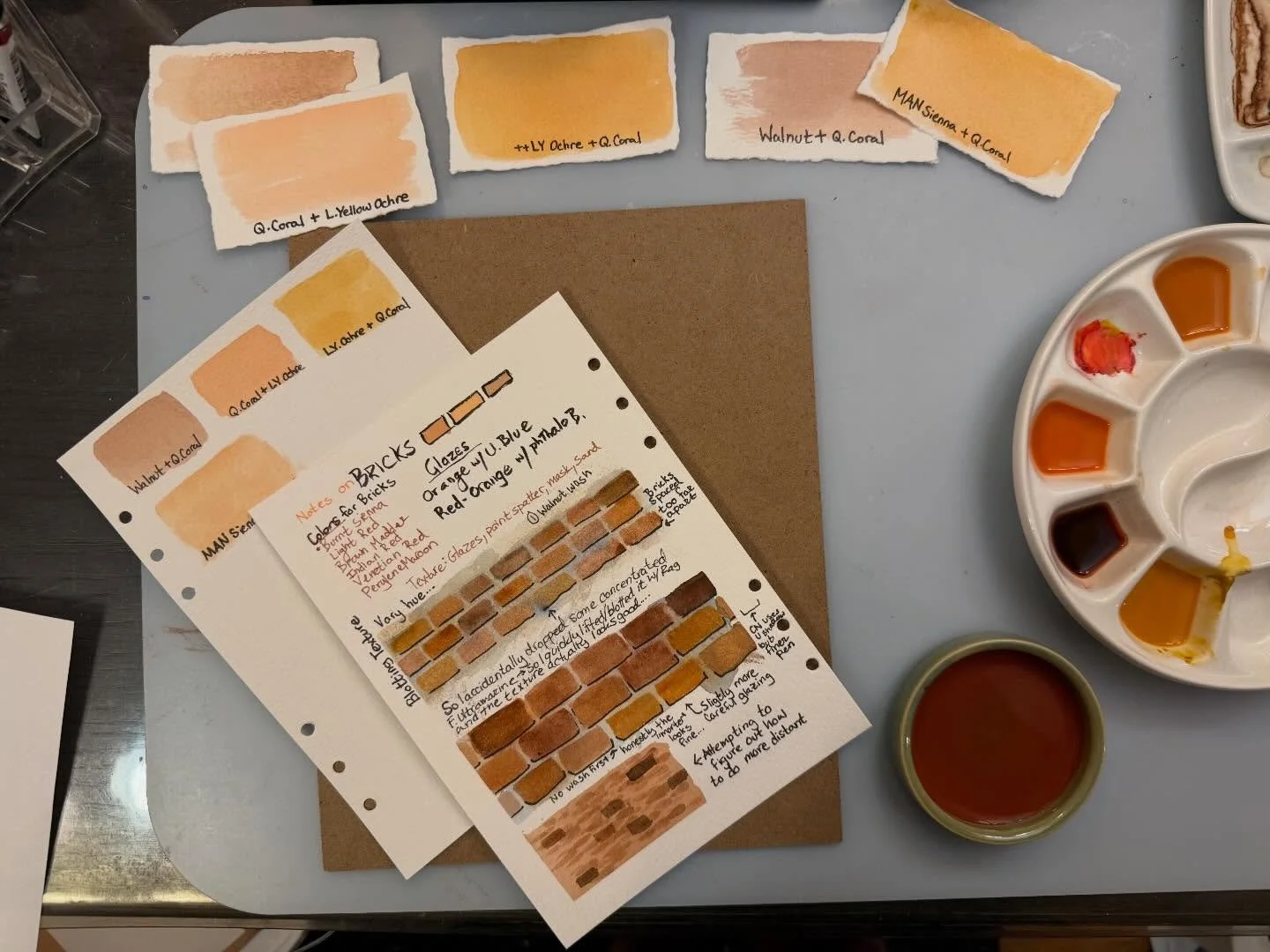 I&rsquo;m attempting a rather ambitious pieces with brick housing&hellip;so first I need to teach myself bricks&hellip;
#cotswold #castlecombe #watercolours #watercolorbricks