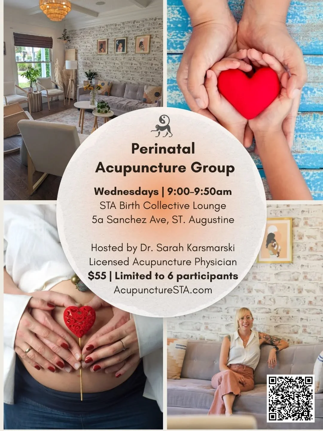 A group session designed to support pregnancy and postpartum wellness.

Acupuncture and Chinese Medicine can help with pregnancy discomforts, help prepare you for labor and aid recovery postpartum both physically and mentally. 

Where ever you are on