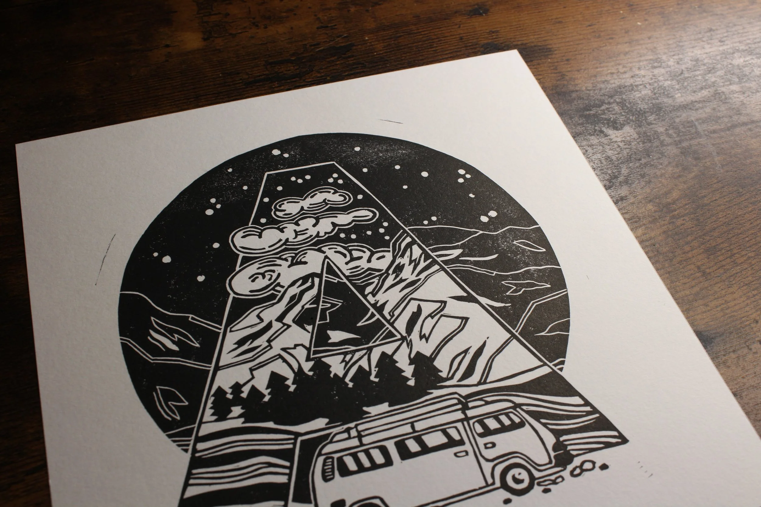 Illustrated Alphabet Lino Prints