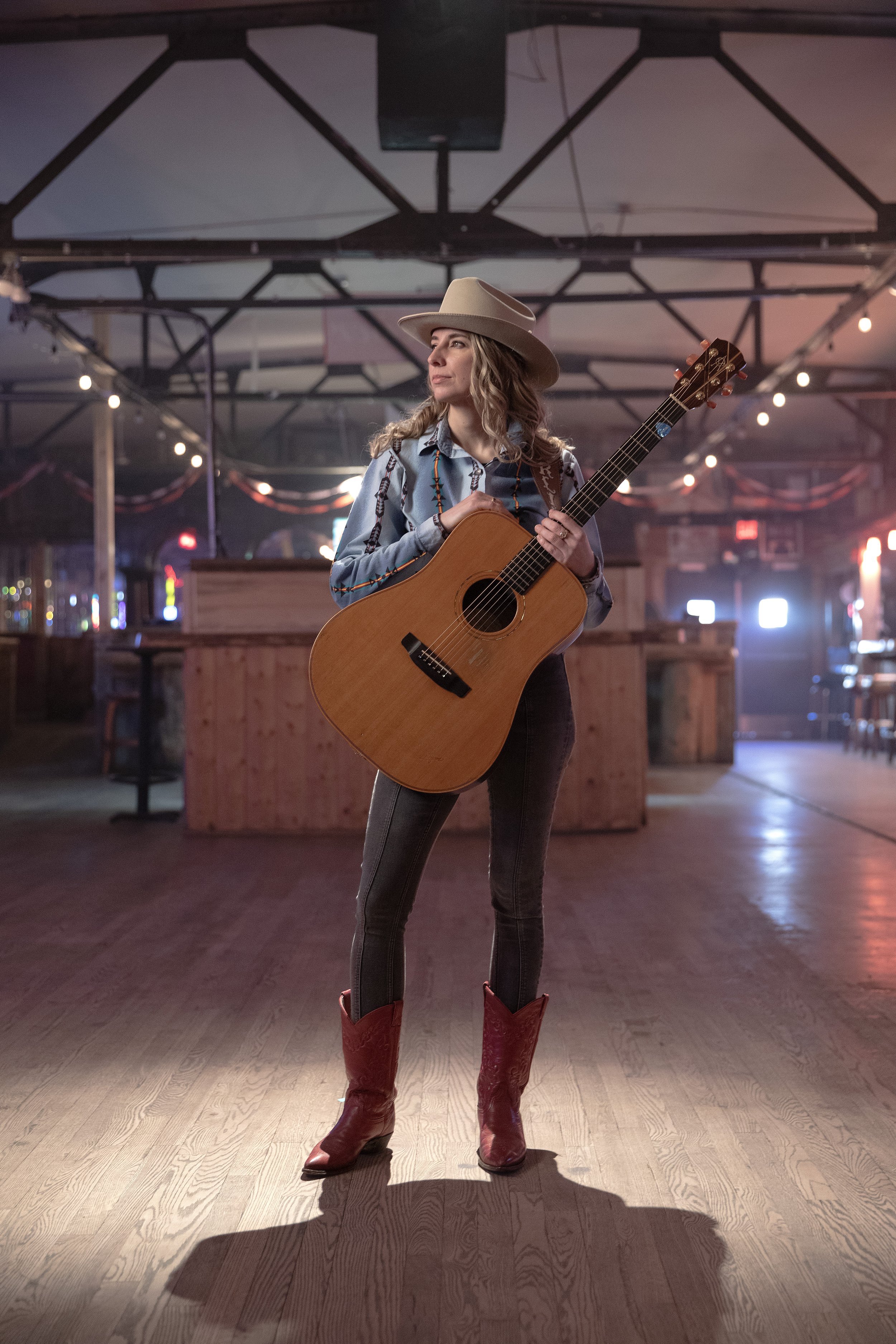 Country music artist Charlie Marie photograph  from a shoot at the Cowboy Saloon and Dancehall in Laramie, Wyoming
