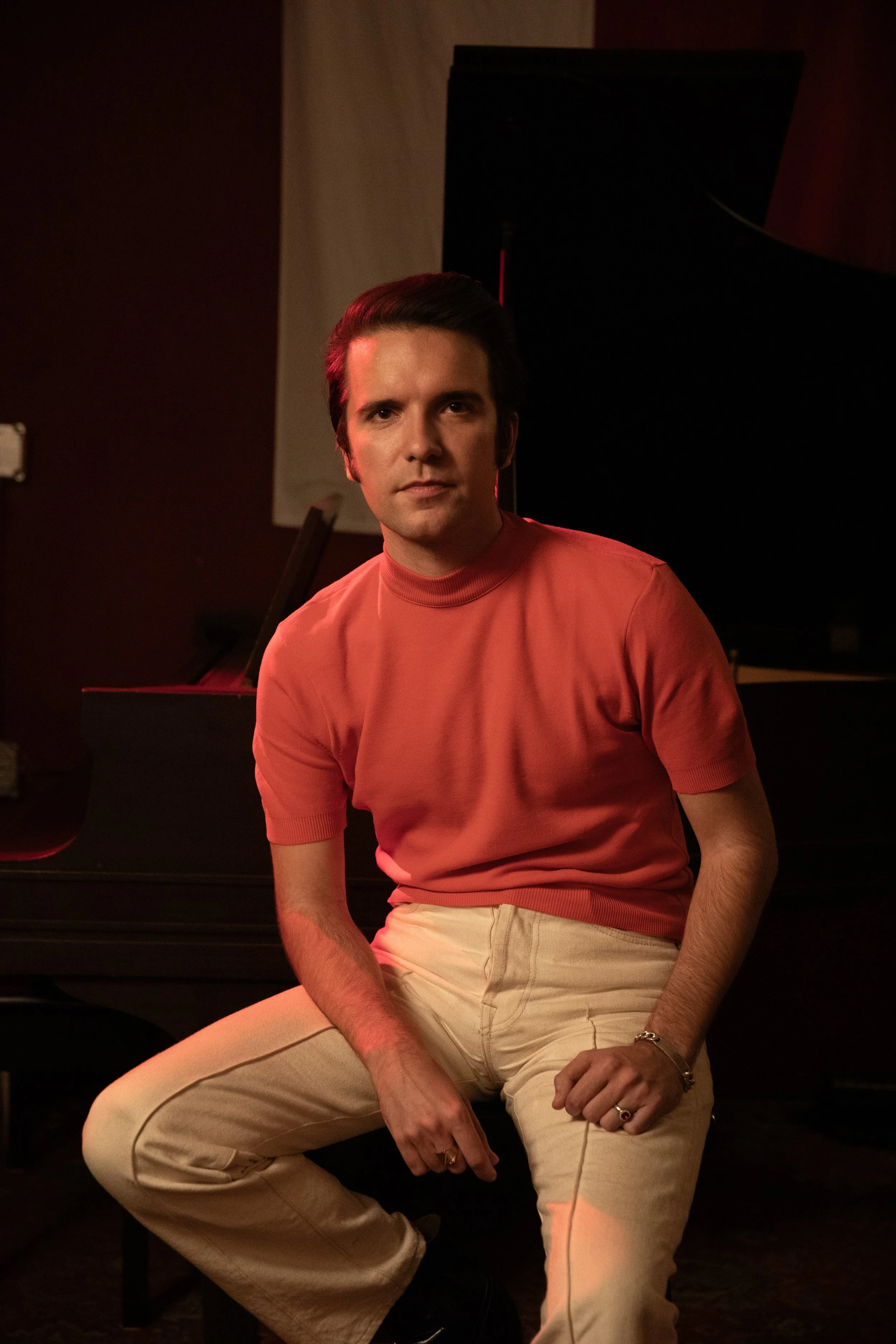 Country Crooner Theo Lawrence photographed in an Austin, Texas studio.