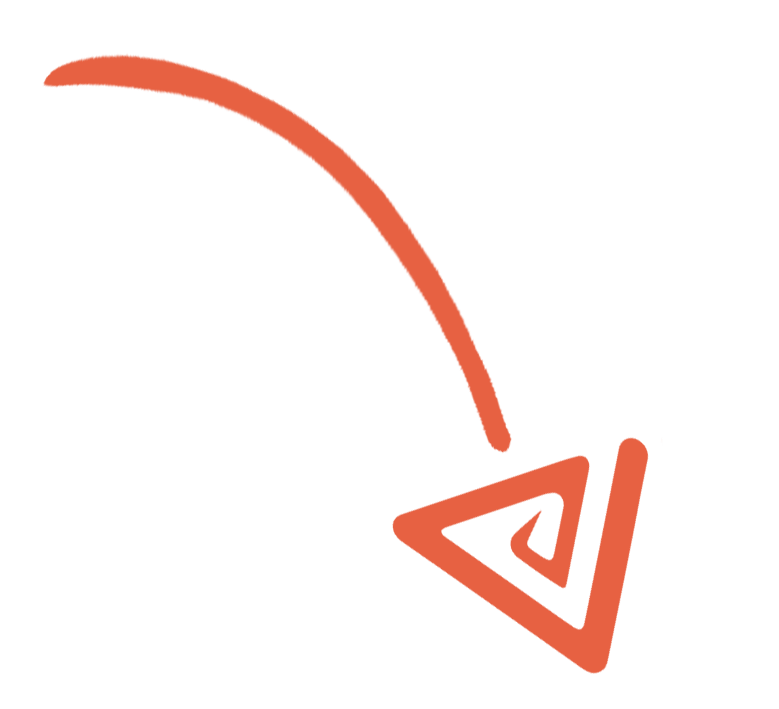 Illustration eines roten Pfeils, der auf einen roten Orientierungspfeil zeigt.