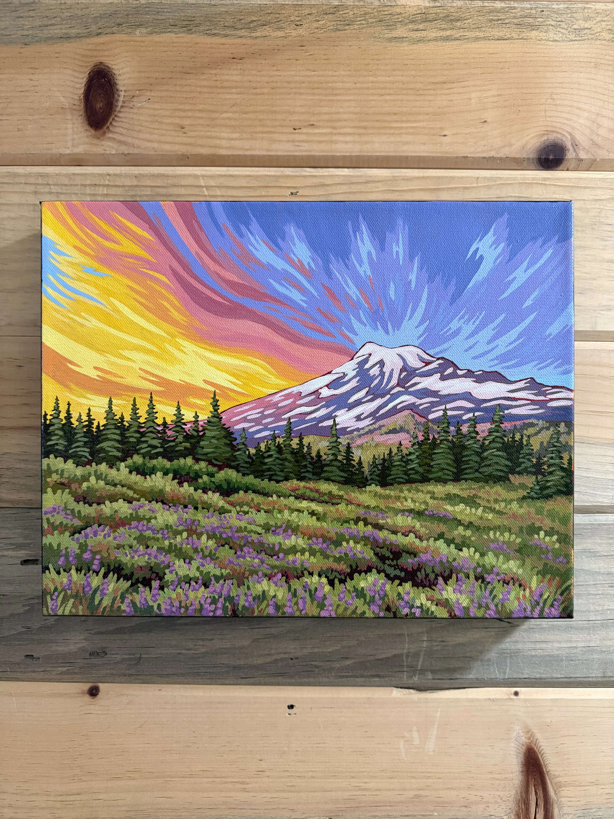 "Rainier Glow" Original Acrylic Painting