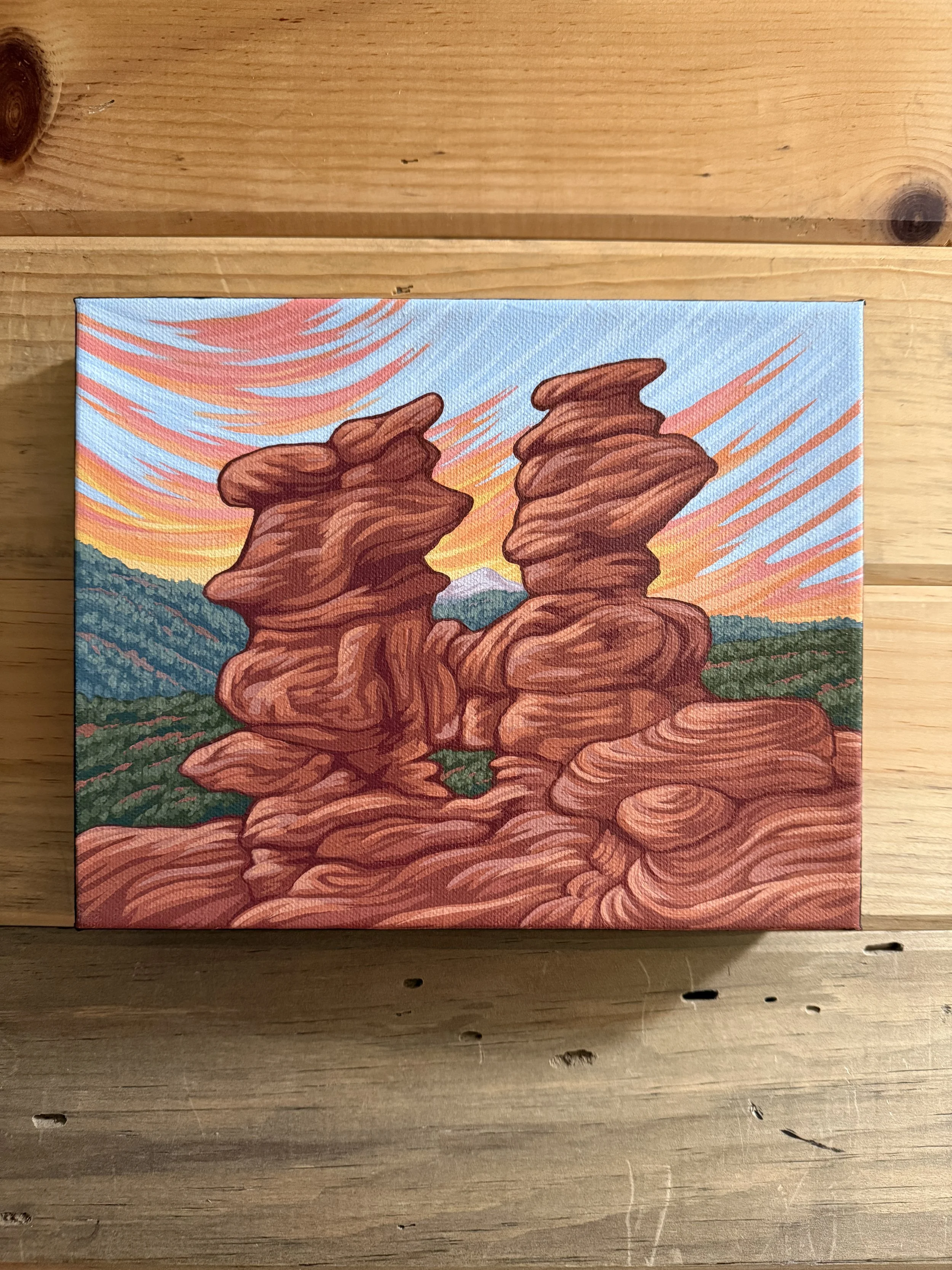 "Garden Sunset" Original Acrylic Painting