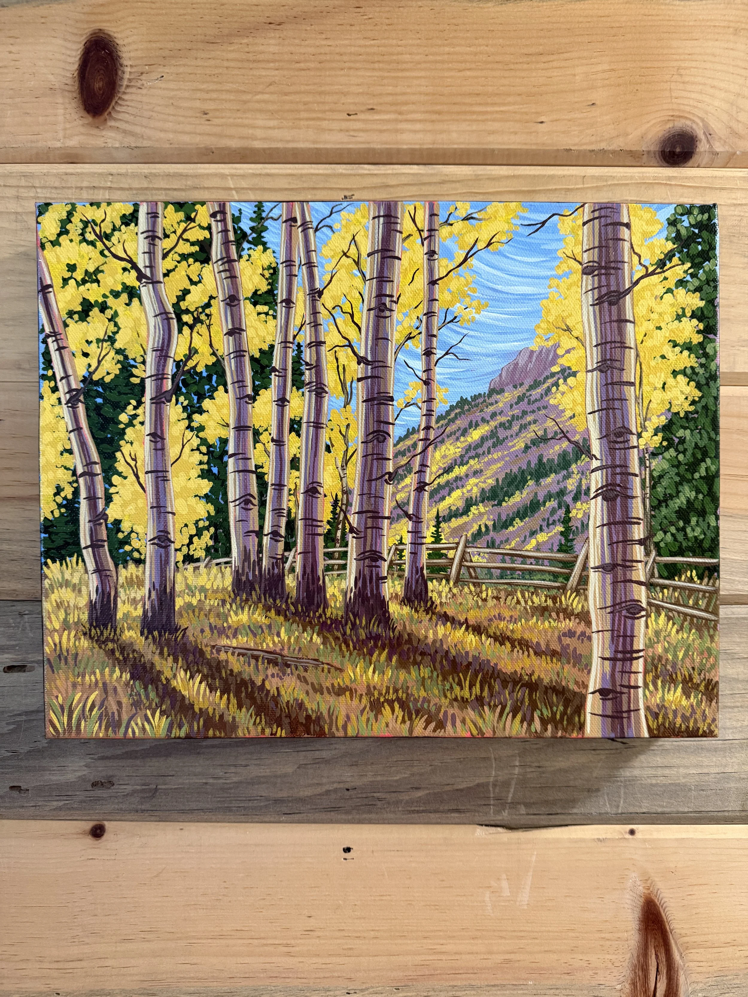 "Fluttering Aspens" Original Acrylic Painting