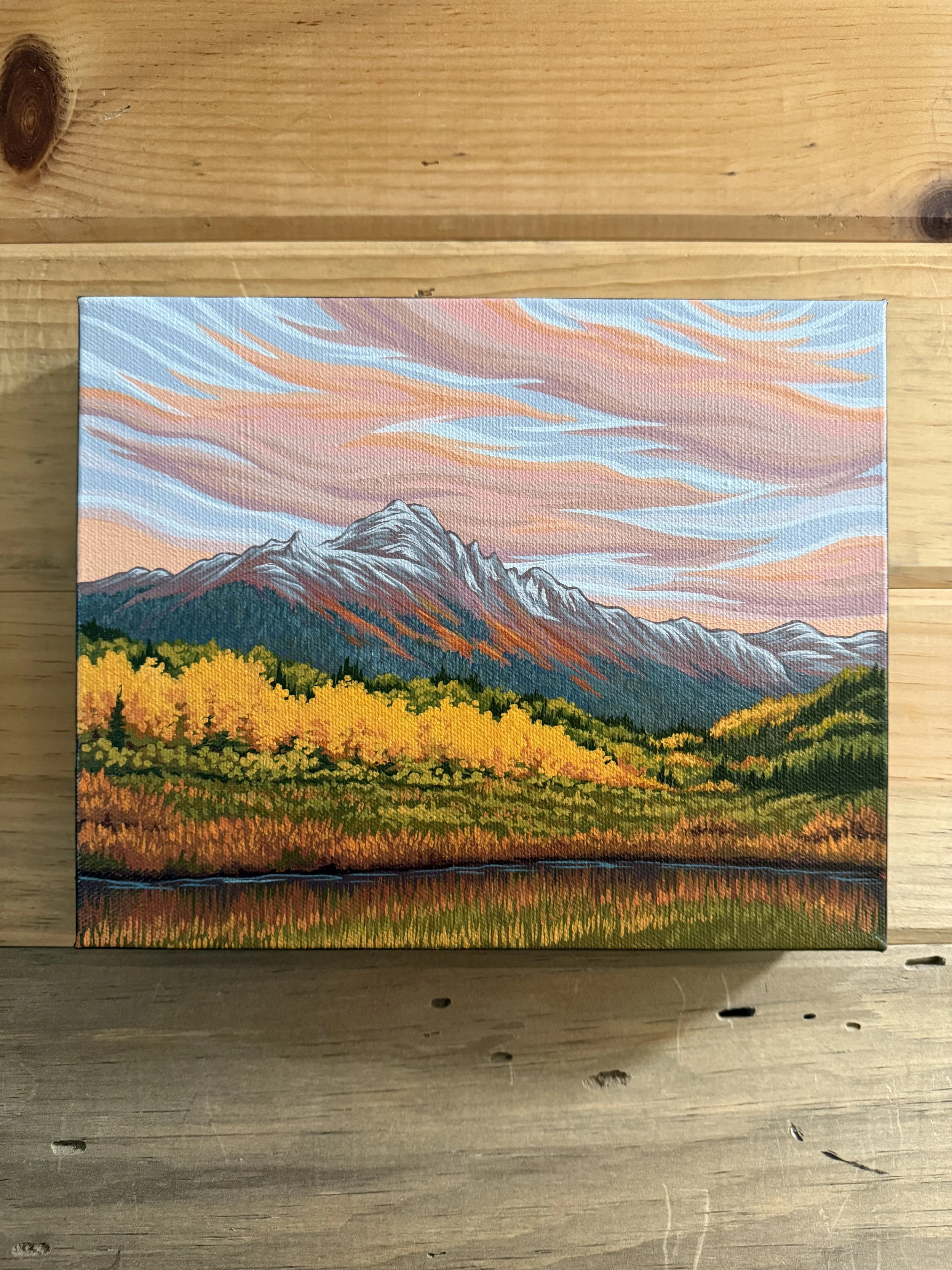 Sneffels in Autumn original acrylic painting