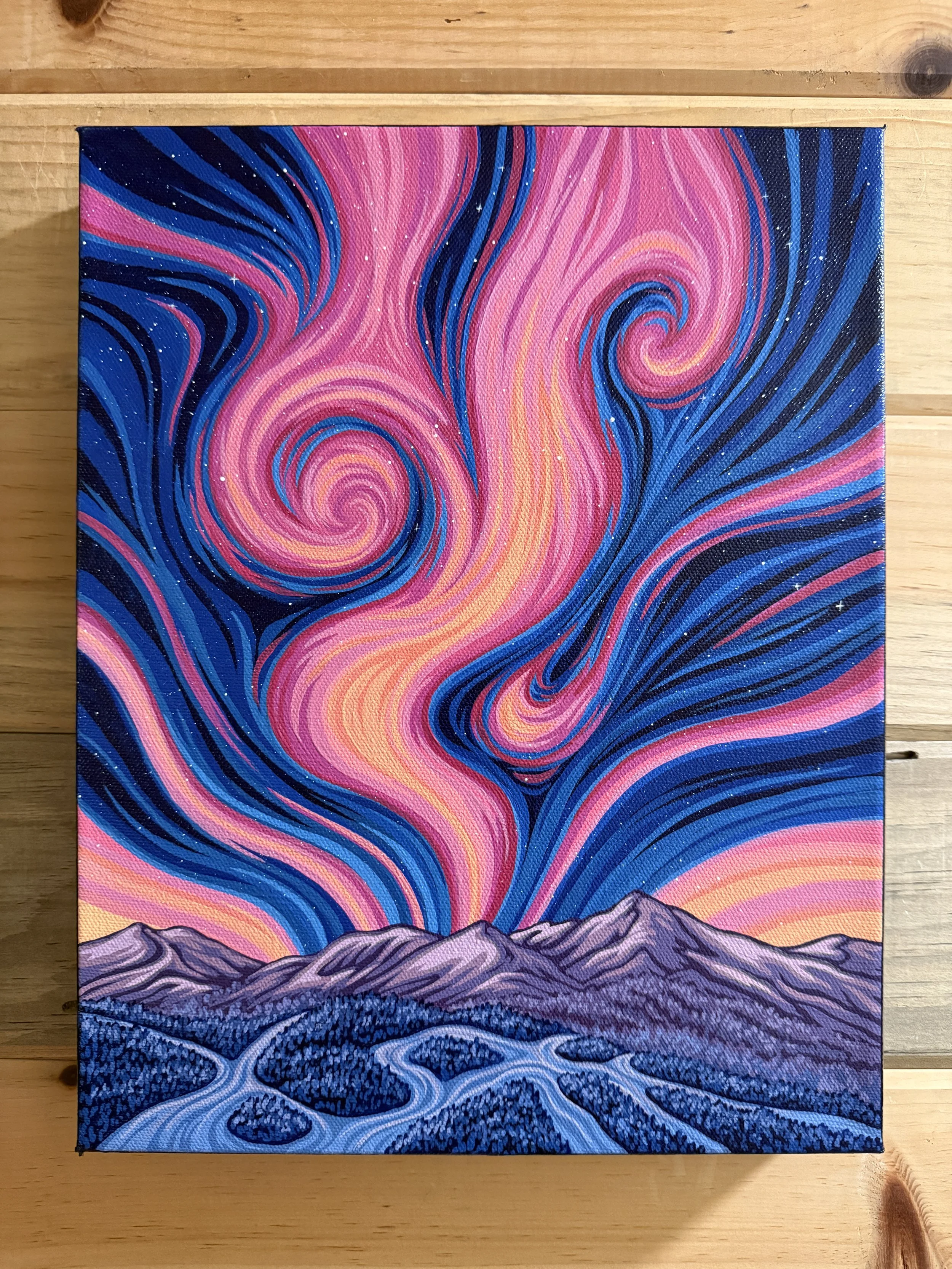 "Celestial Slopes" Original Acrylic Painting