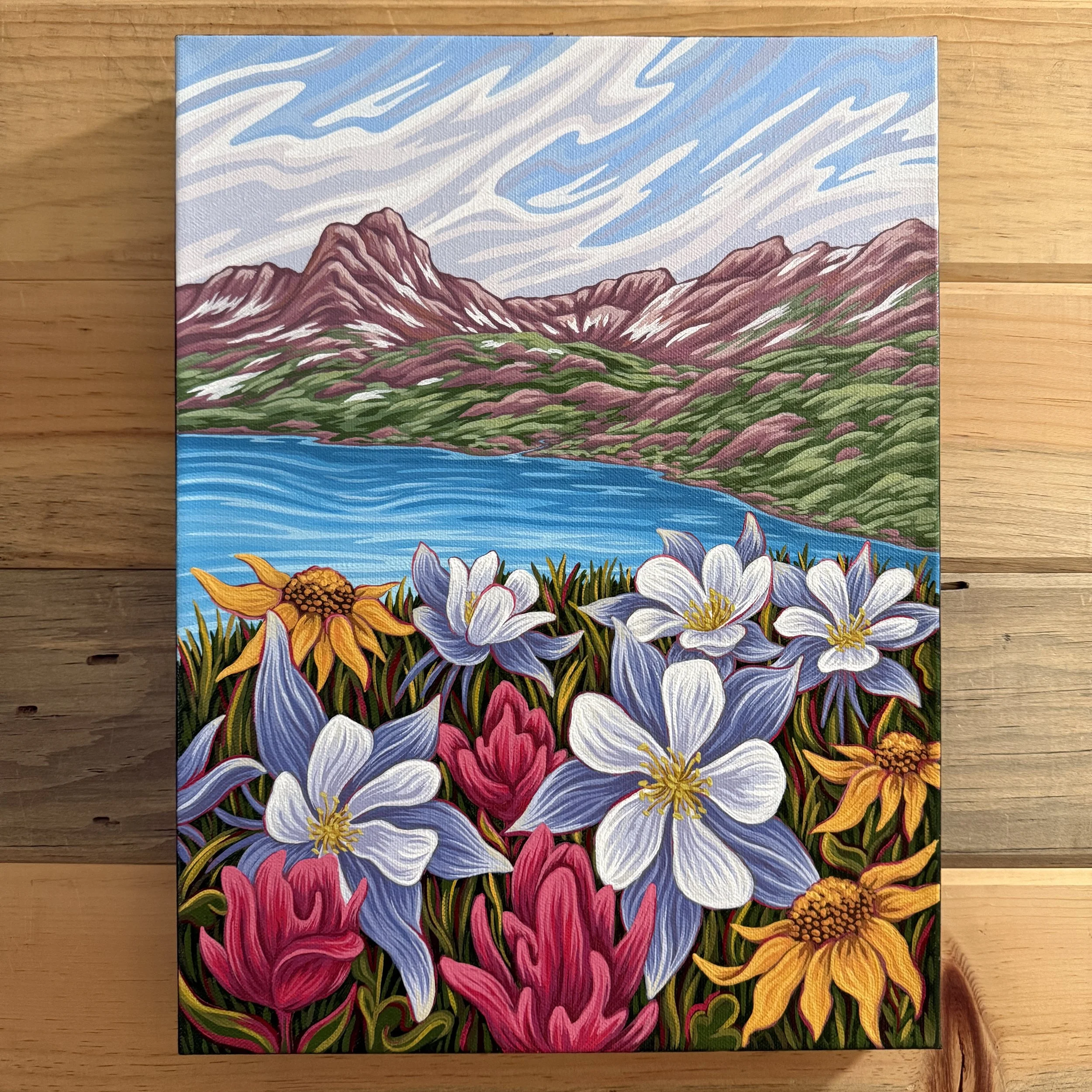 Alpine Awe original acrylic painting