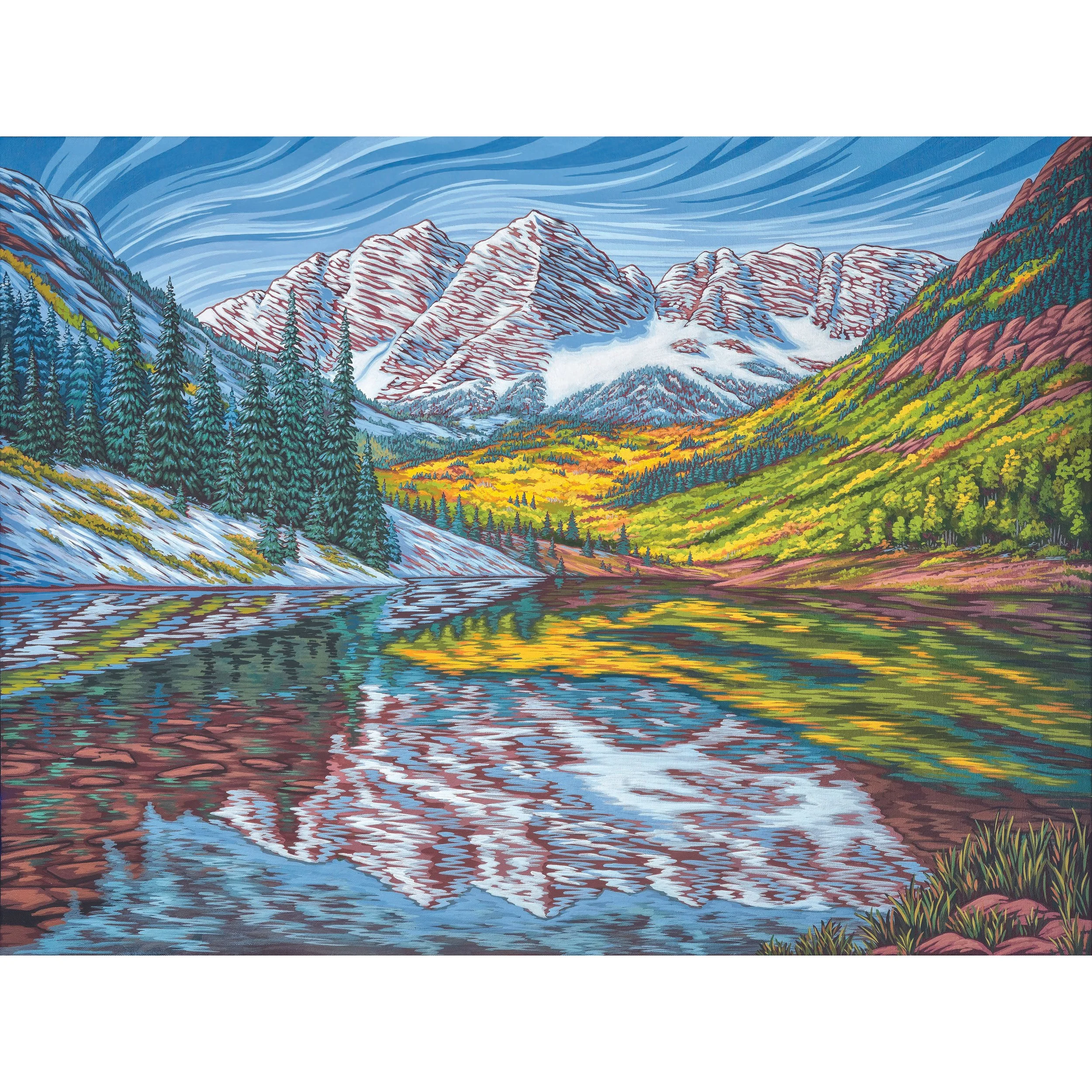 Maroon Bells in Early Autumn Print