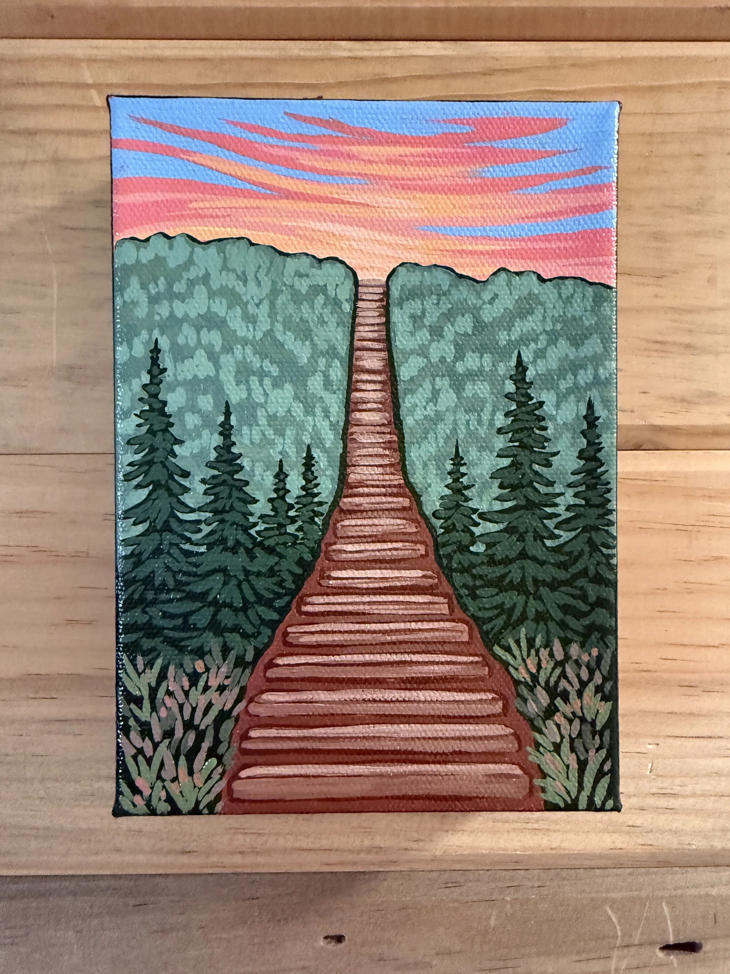 "Incline Sunrise" Original Acrylic Painting