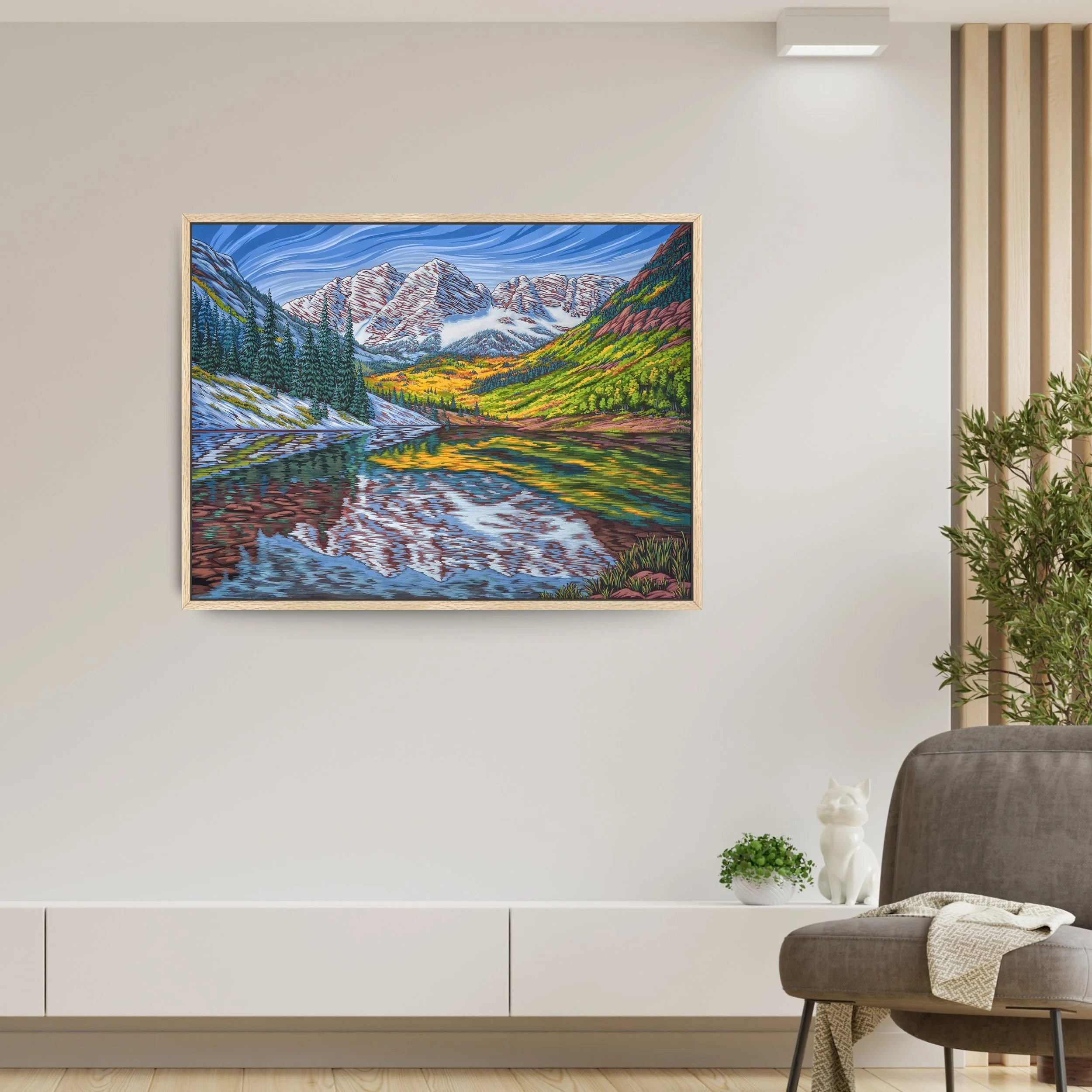 Maroon Bells Framed Canvas Print