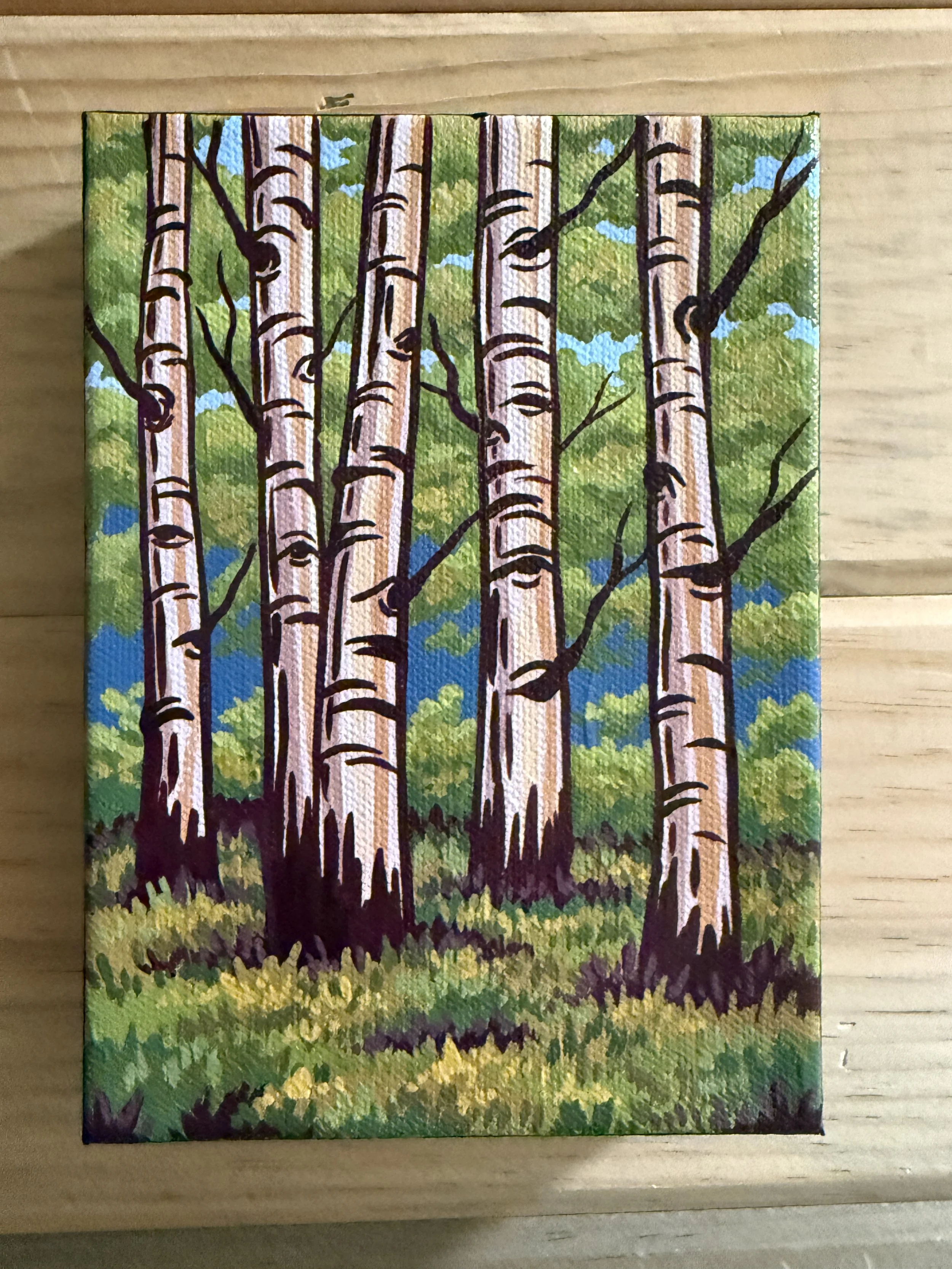 "Summer Aspens" Original Acrylic Painting