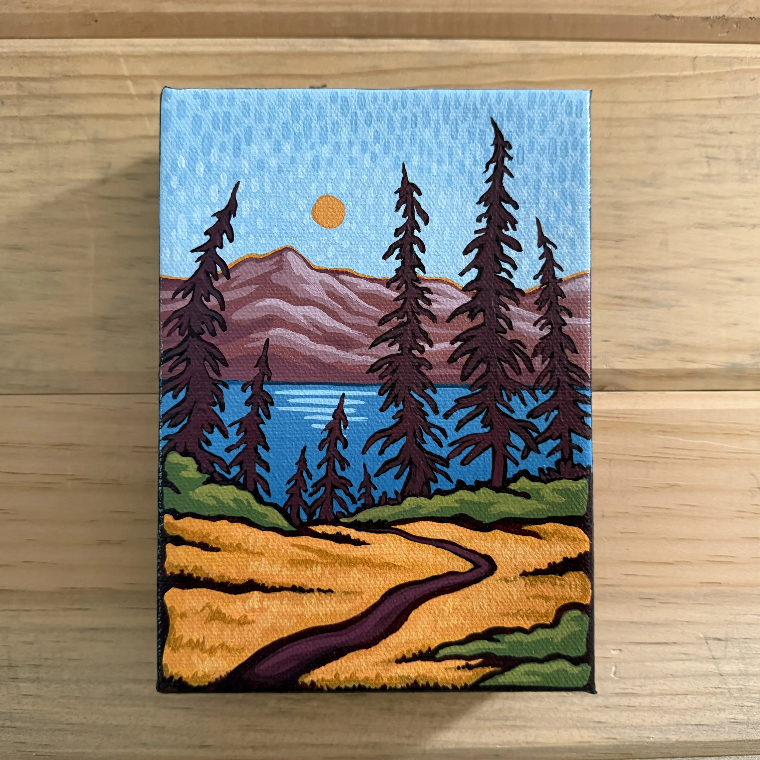Alpine Autumn original acrylic painting