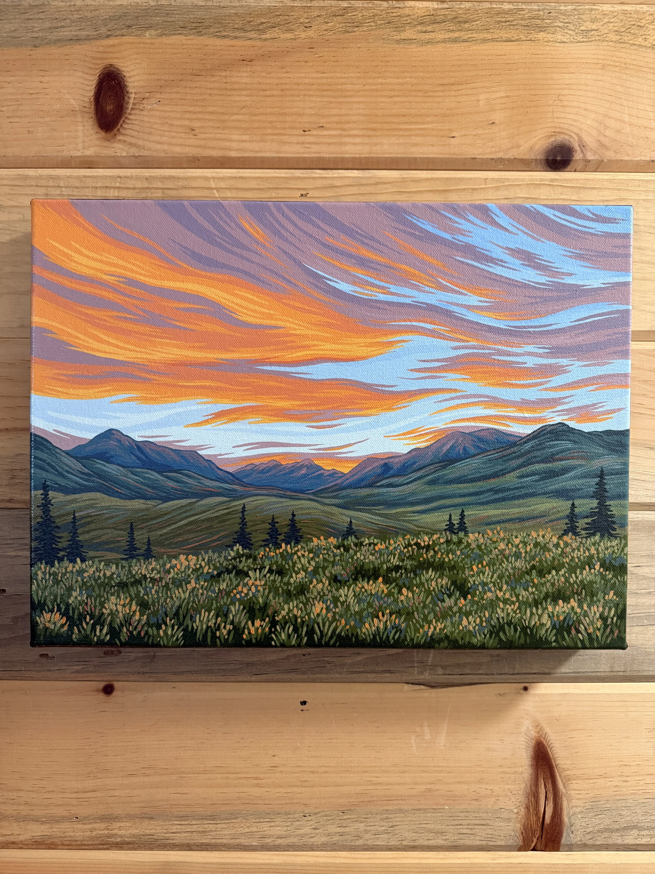 "The Day's Arrival" Original Acrylic Painting