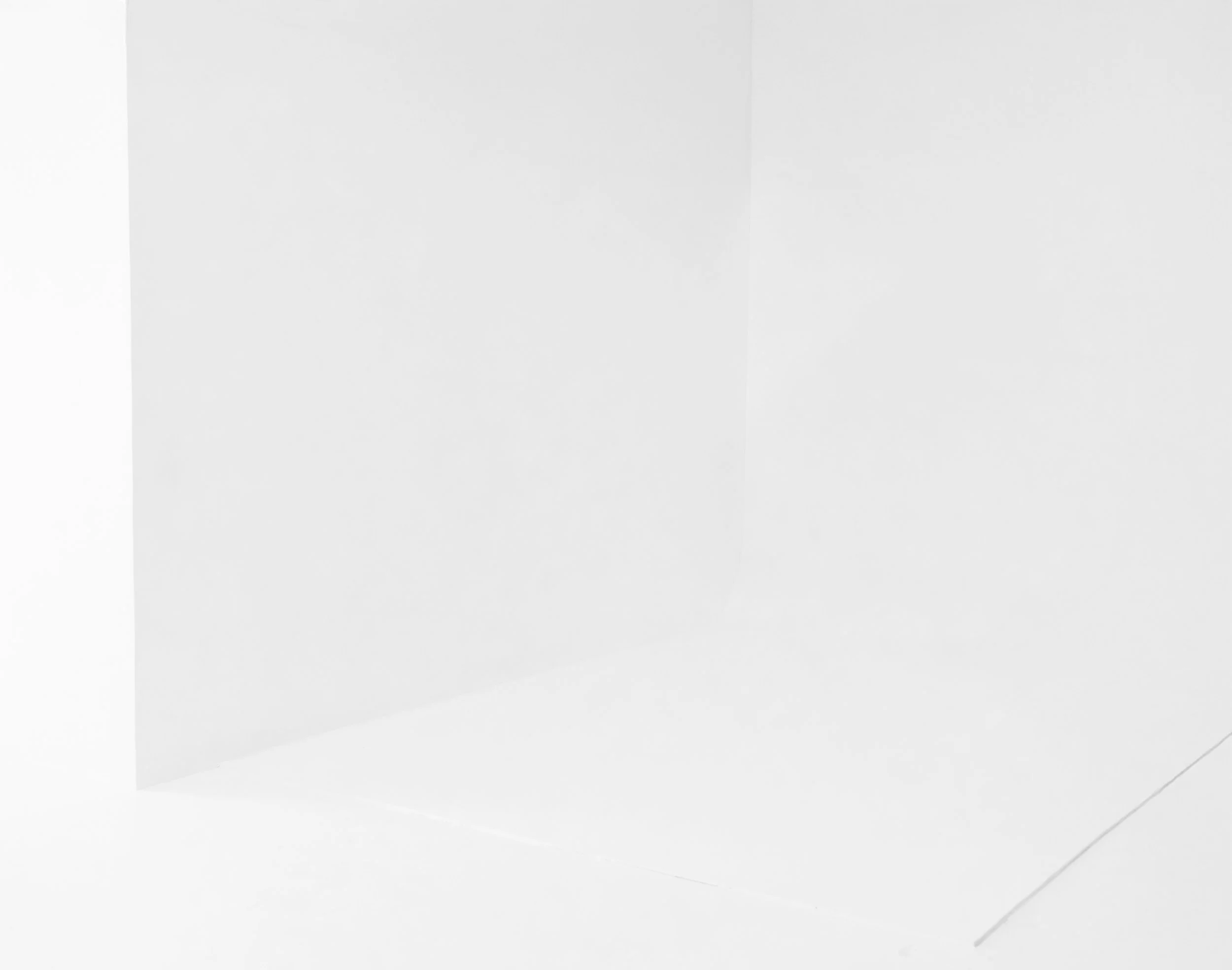 An empty white room with white walls and a white floor.